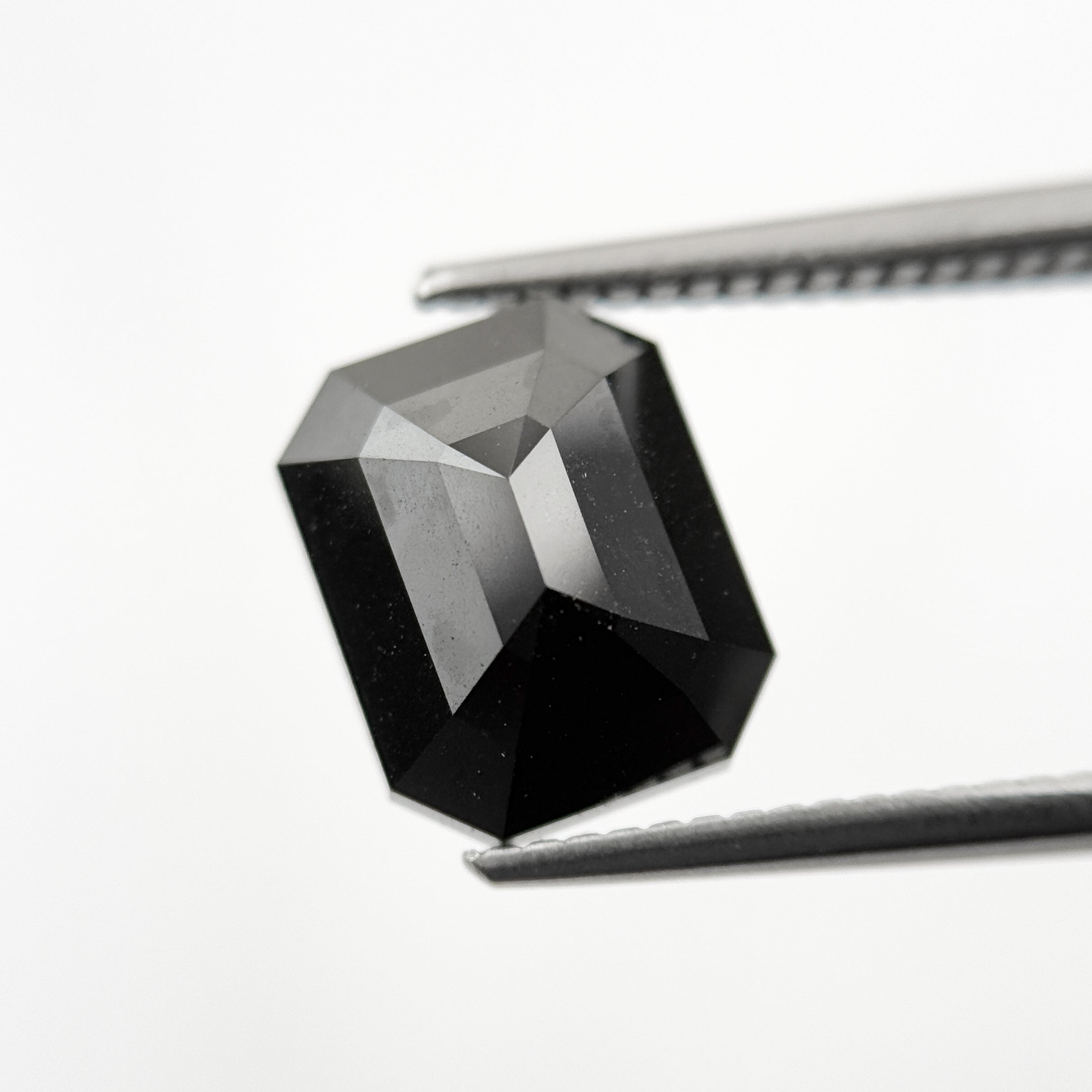 4.31 Ct Emerald Rose Cut Black Natural Salt and Pepper Diamond