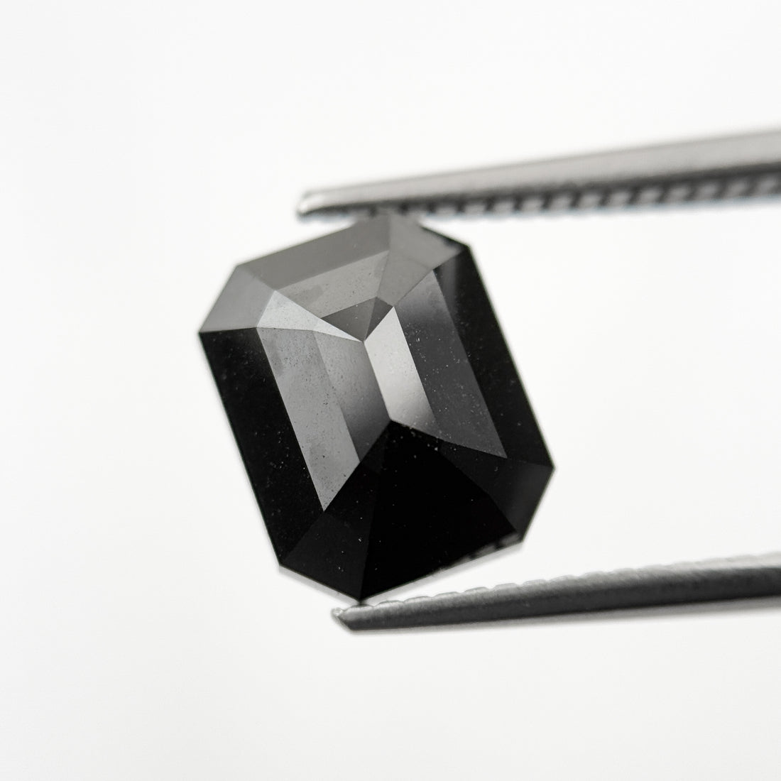 4.31 Ct Emerald Rose Cut Black Natural Salt and Pepper Diamond