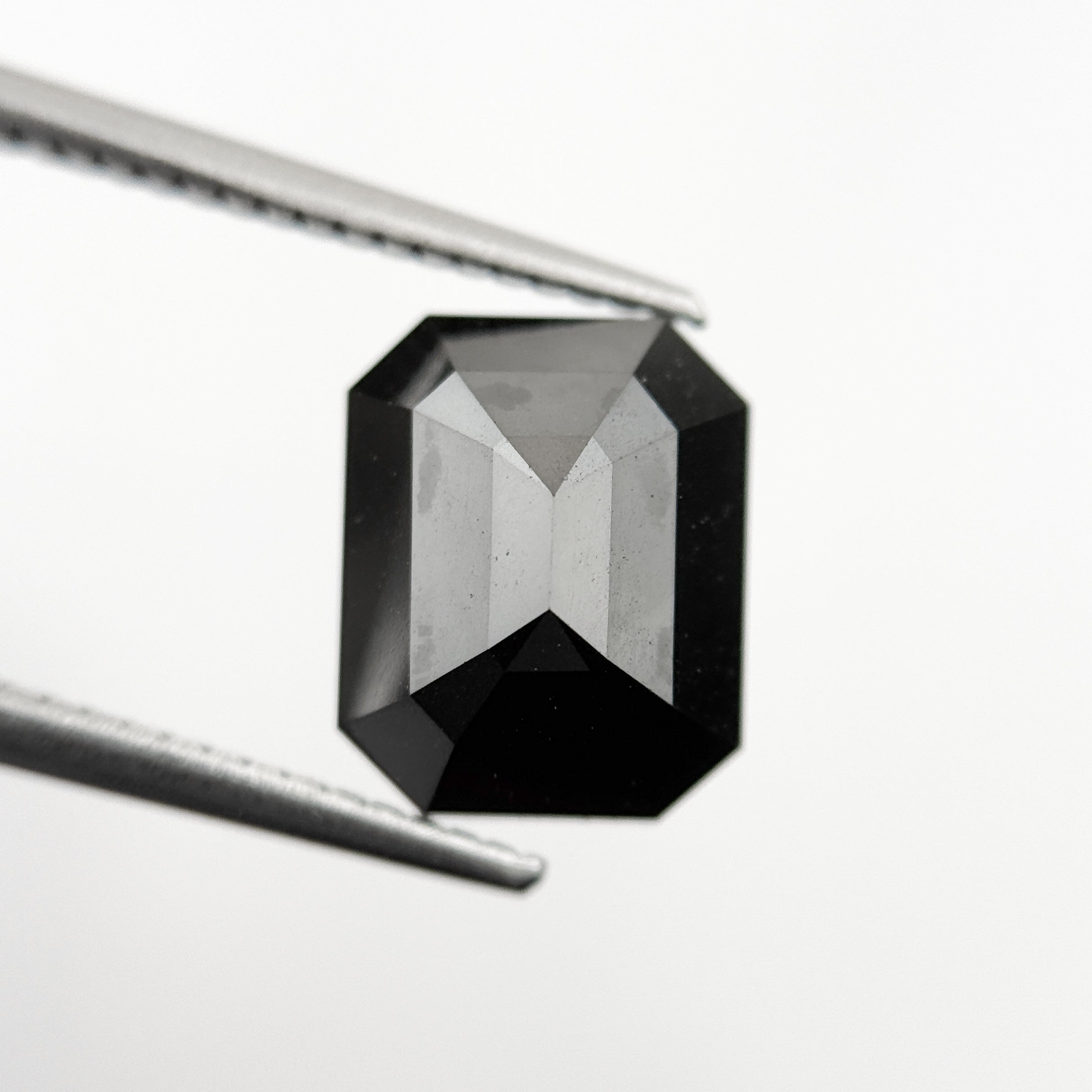 4.31 Ct Emerald Rose Cut Black Natural Salt and Pepper Diamond