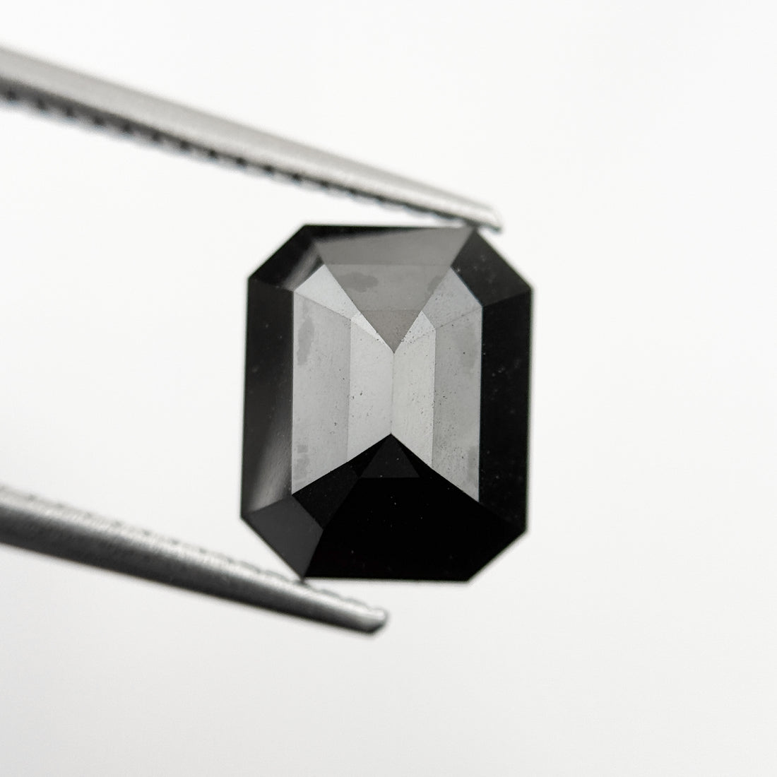 4.31 Ct Emerald Rose Cut Black Natural Salt and Pepper Diamond