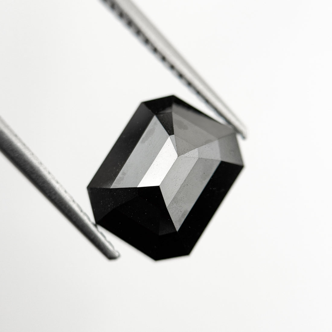 4.31 Ct Emerald Rose Cut Black Natural Salt and Pepper Diamond