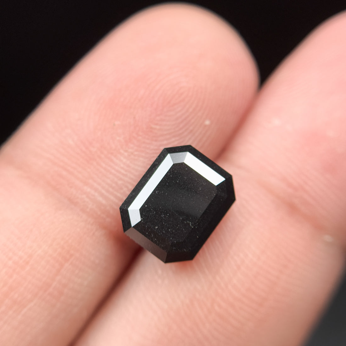 4.31 Ct Emerald Rose Cut Black Natural Salt and Pepper Diamond