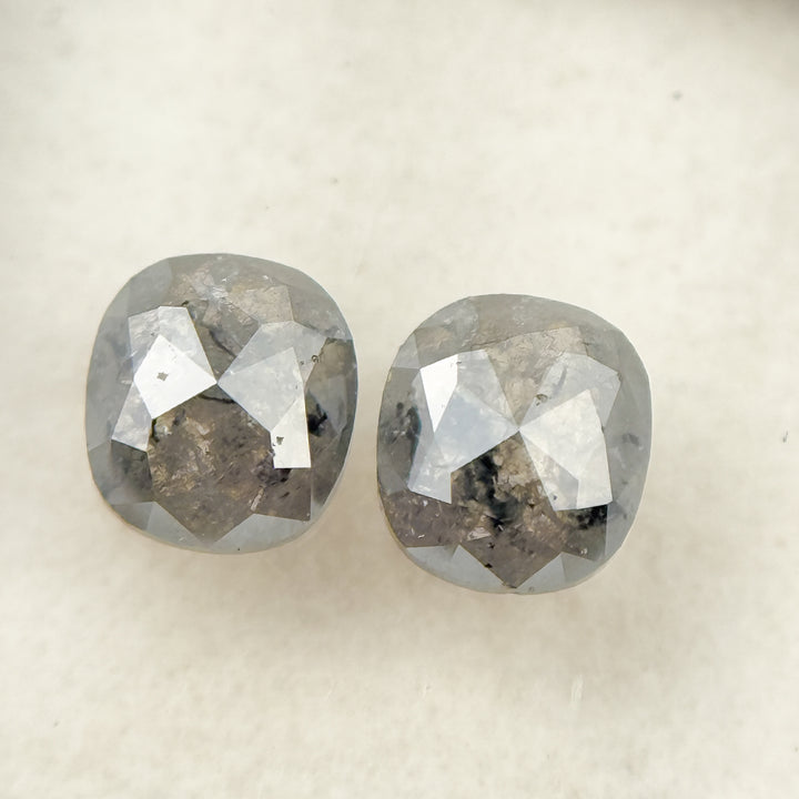 1.19 Ct Cushion Rose Cut Grey Natural Salt and Pepper Diamond