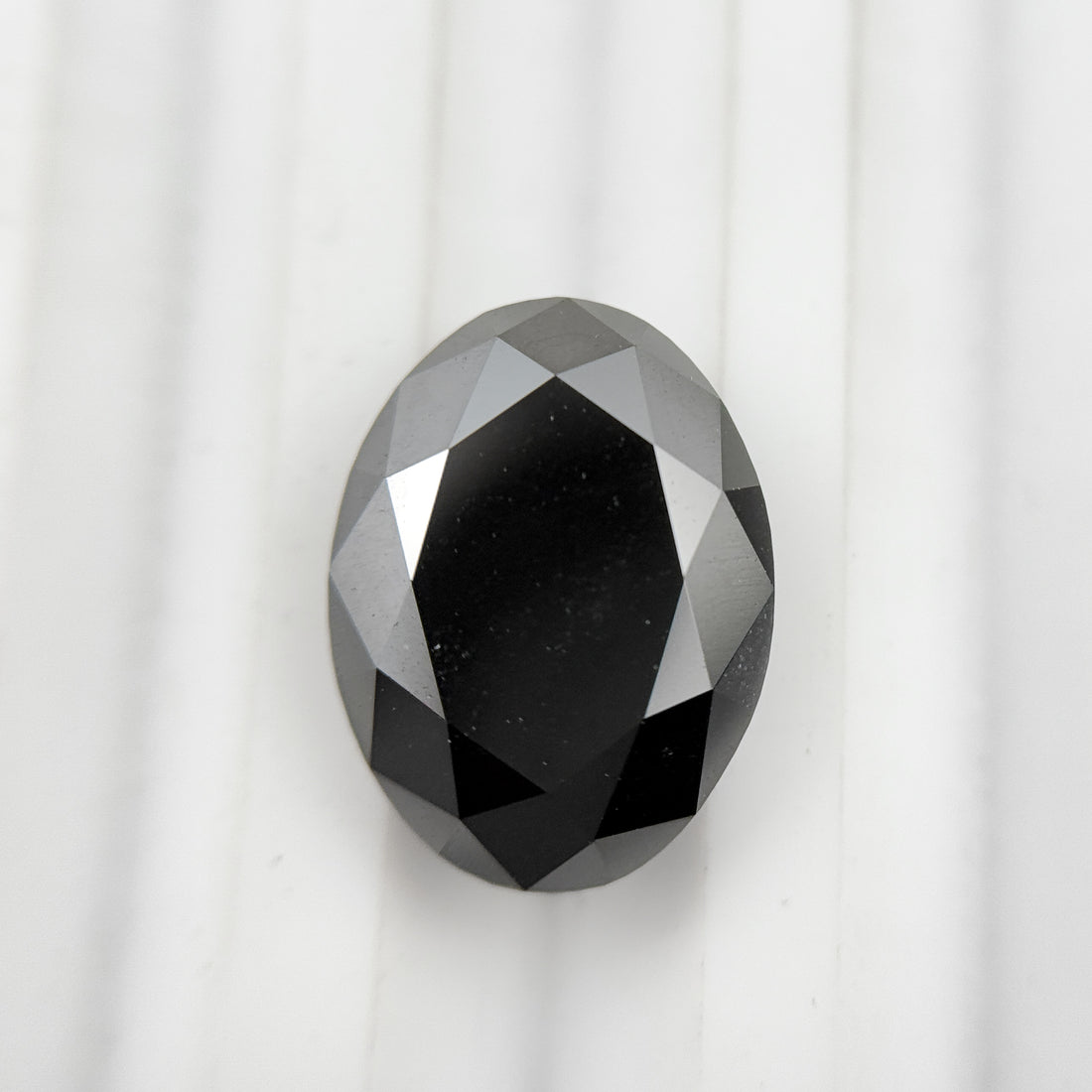 12 MM Oval Brilliant Cut Black Natural Minimal Diamond