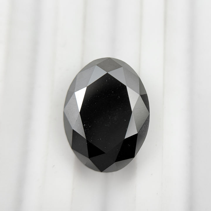 12 MM Oval Brilliant Cut Black Natural Minimal Diamond