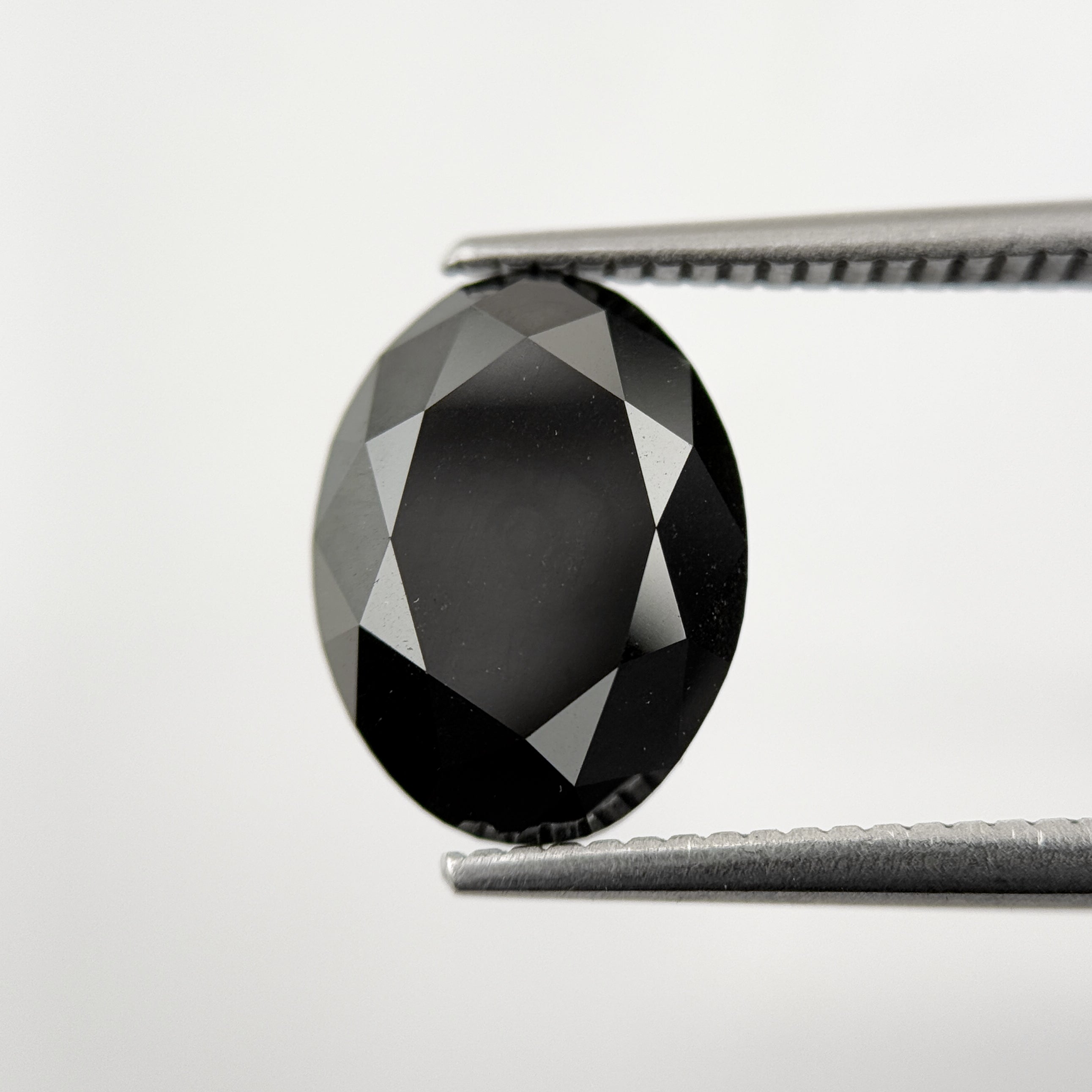 4.45 Ct Oval Brilliant Cut Black Natural Fancy Diamond
