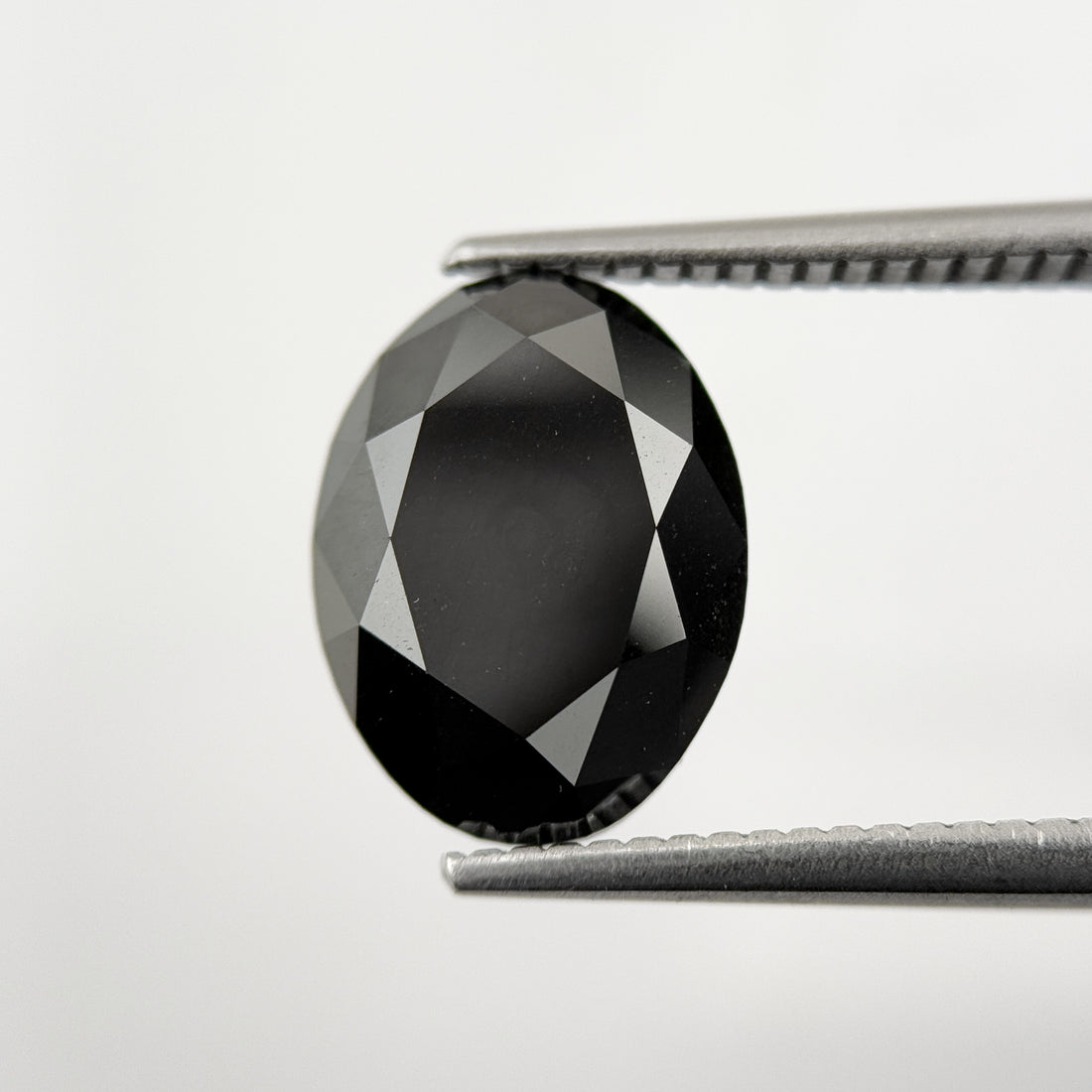 4.45 Ct Oval Brilliant Cut Black Natural Fancy Diamond