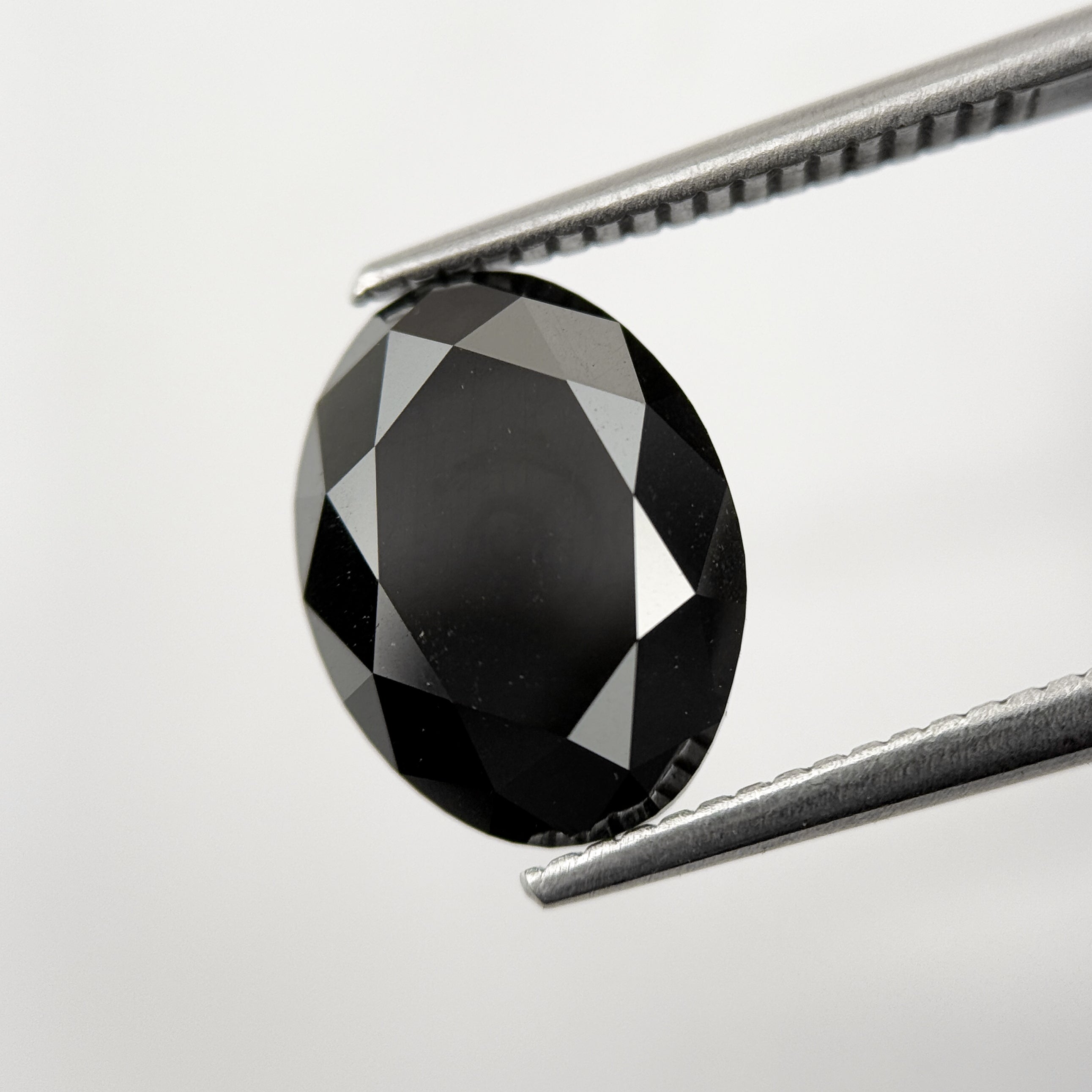 4.45 Ct Oval Brilliant Cut Black Natural Fancy Diamond