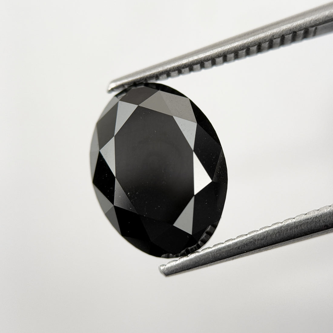 4.45 Ct Oval Brilliant Cut Black Natural Fancy Diamond