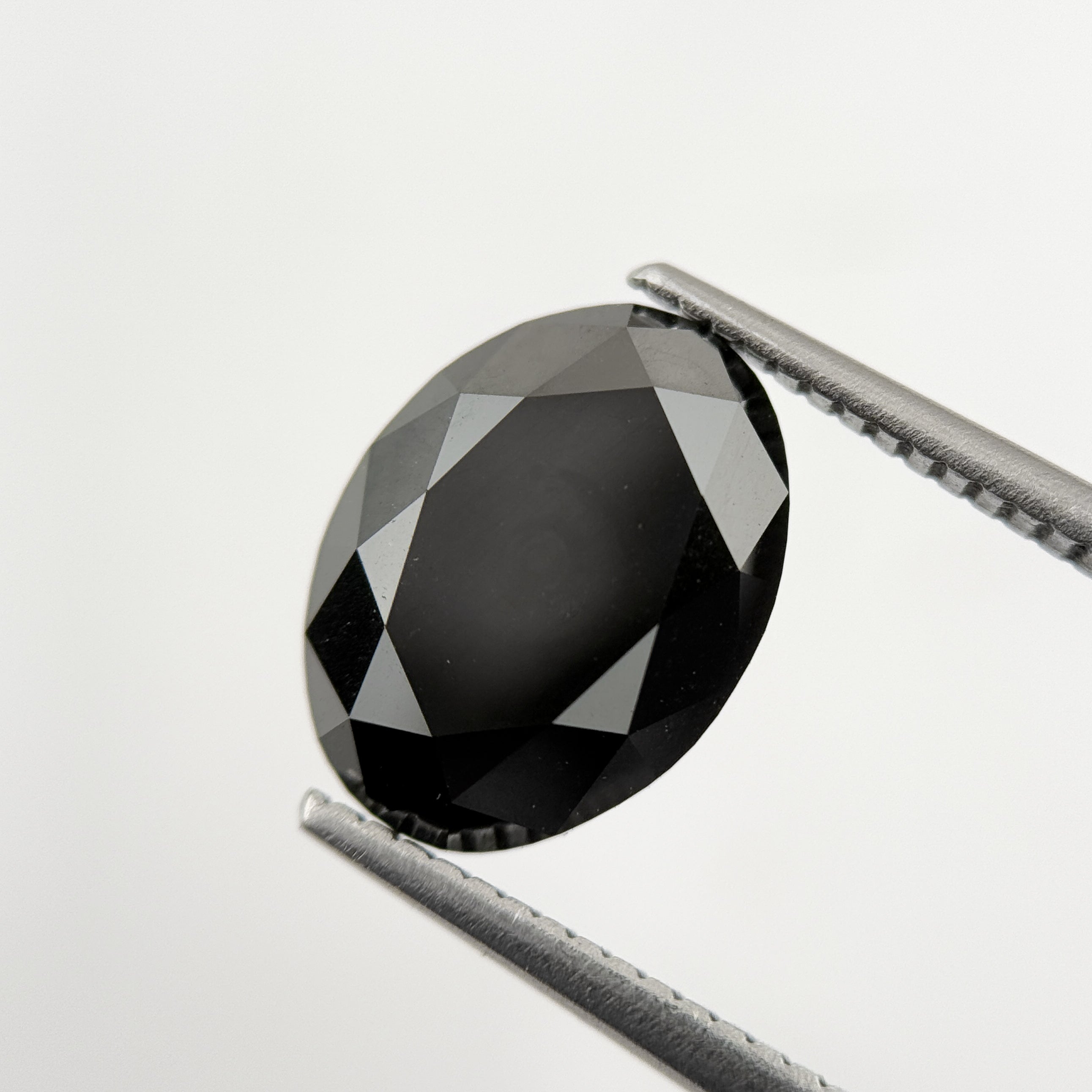 4.45 Ct Oval Brilliant Cut Black Natural Fancy Diamond