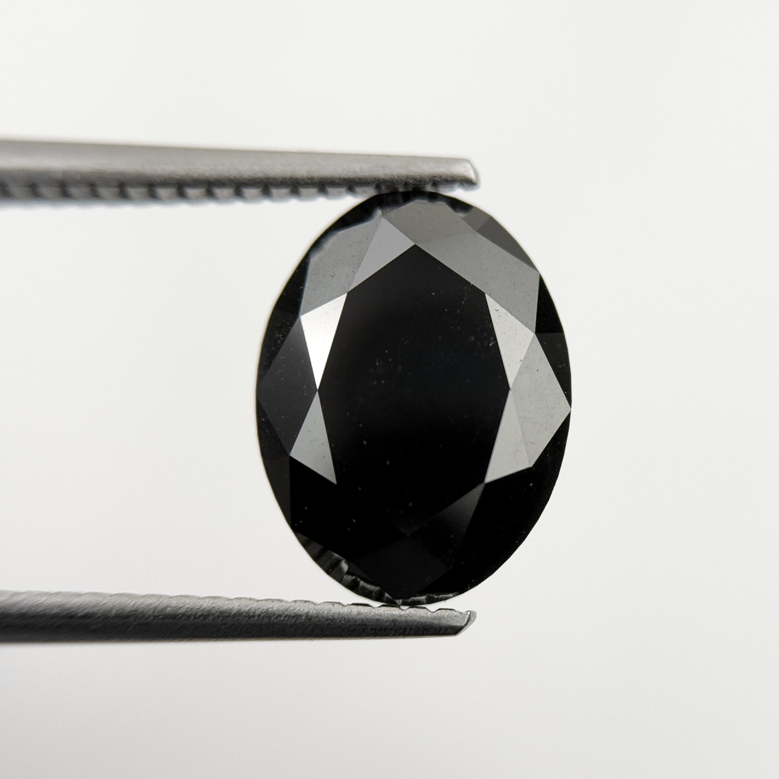 4.45 Ct Oval Brilliant Cut Black Natural Fancy Diamond