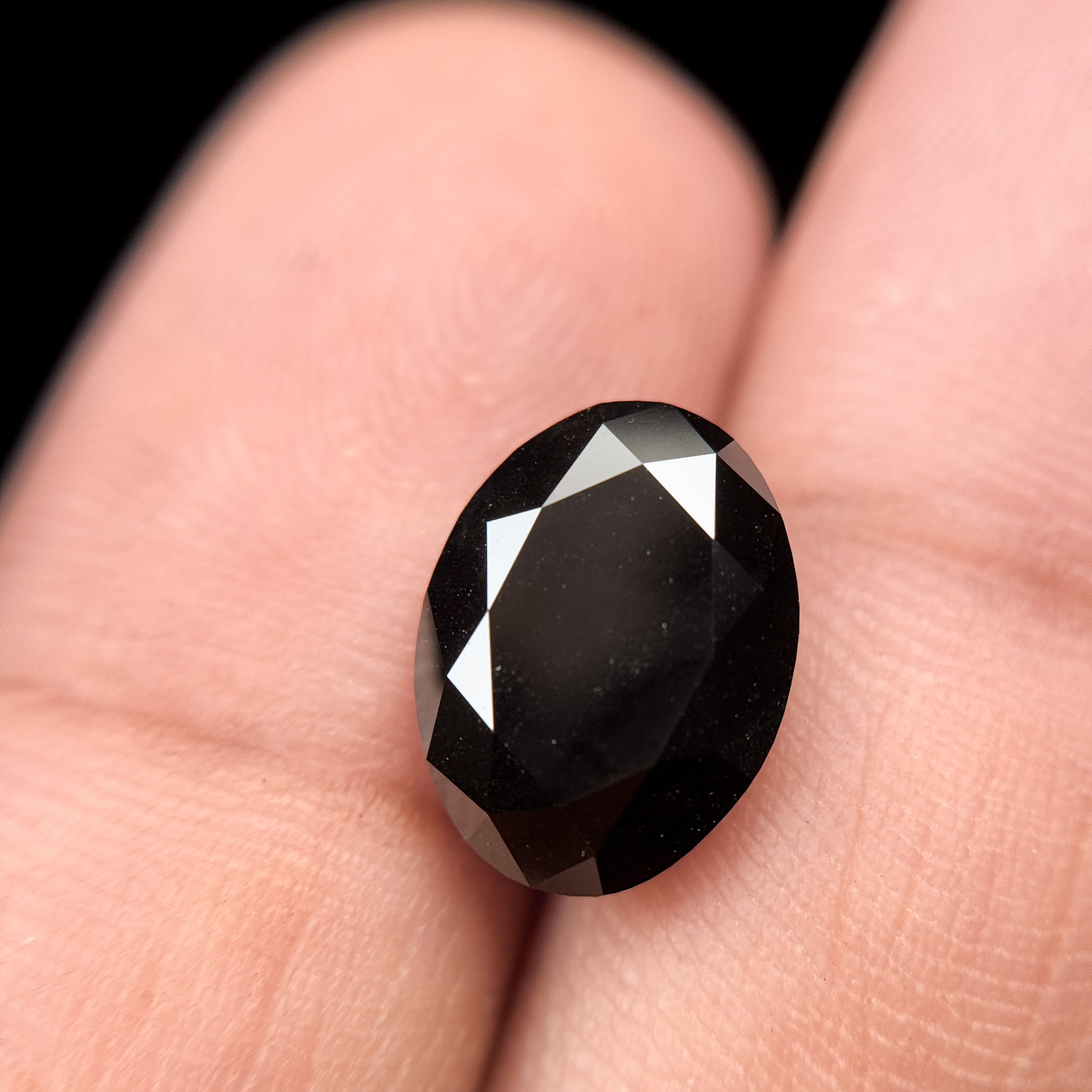 4.45 Ct Oval Brilliant Cut Black Natural Fancy Diamond