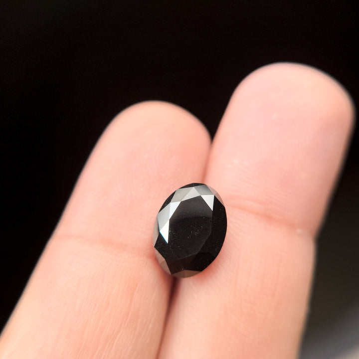 4.45 Ct Oval Brilliant Cut Black Natural Fancy Diamond