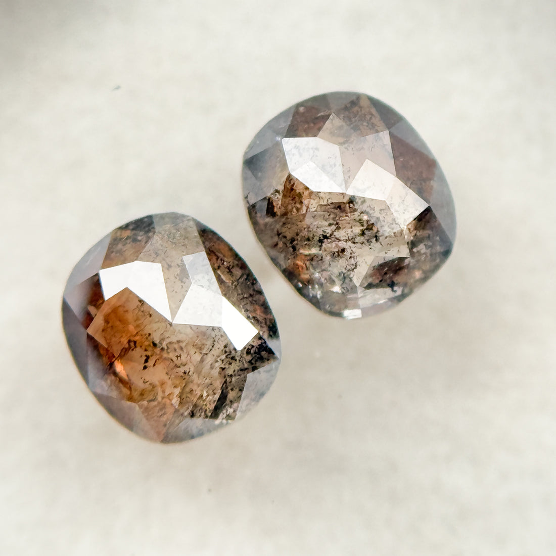 1.92 Ct Oval Rose Cut Red Natural Salt and Pepper Diamond