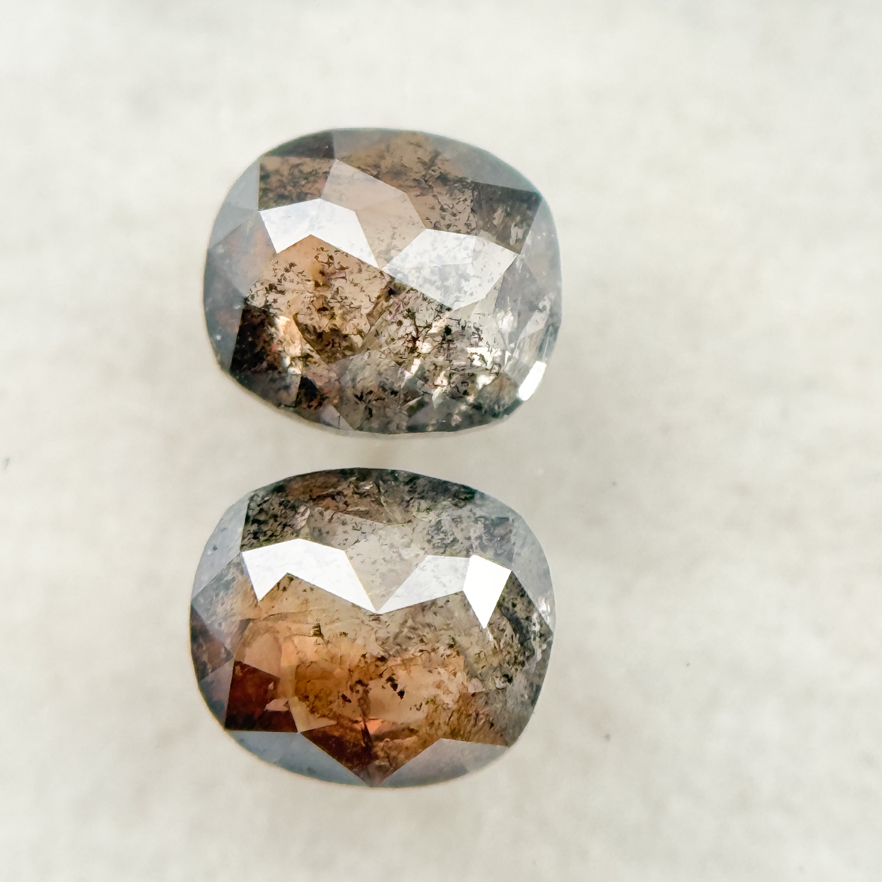 1.92 Ct Oval Rose Cut Red Natural Salt and Pepper Diamond
