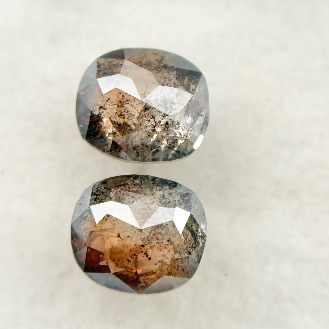 1.92 Ct Oval Rose Cut Red Natural Salt and Pepper Diamond