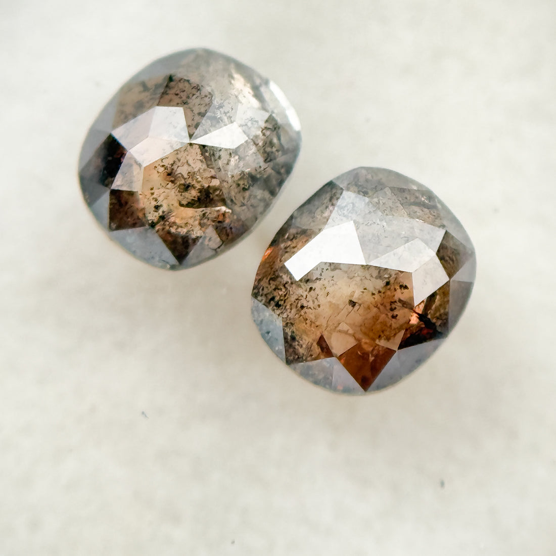 1.92 Ct Oval Rose Cut Red Natural Salt and Pepper Diamond
