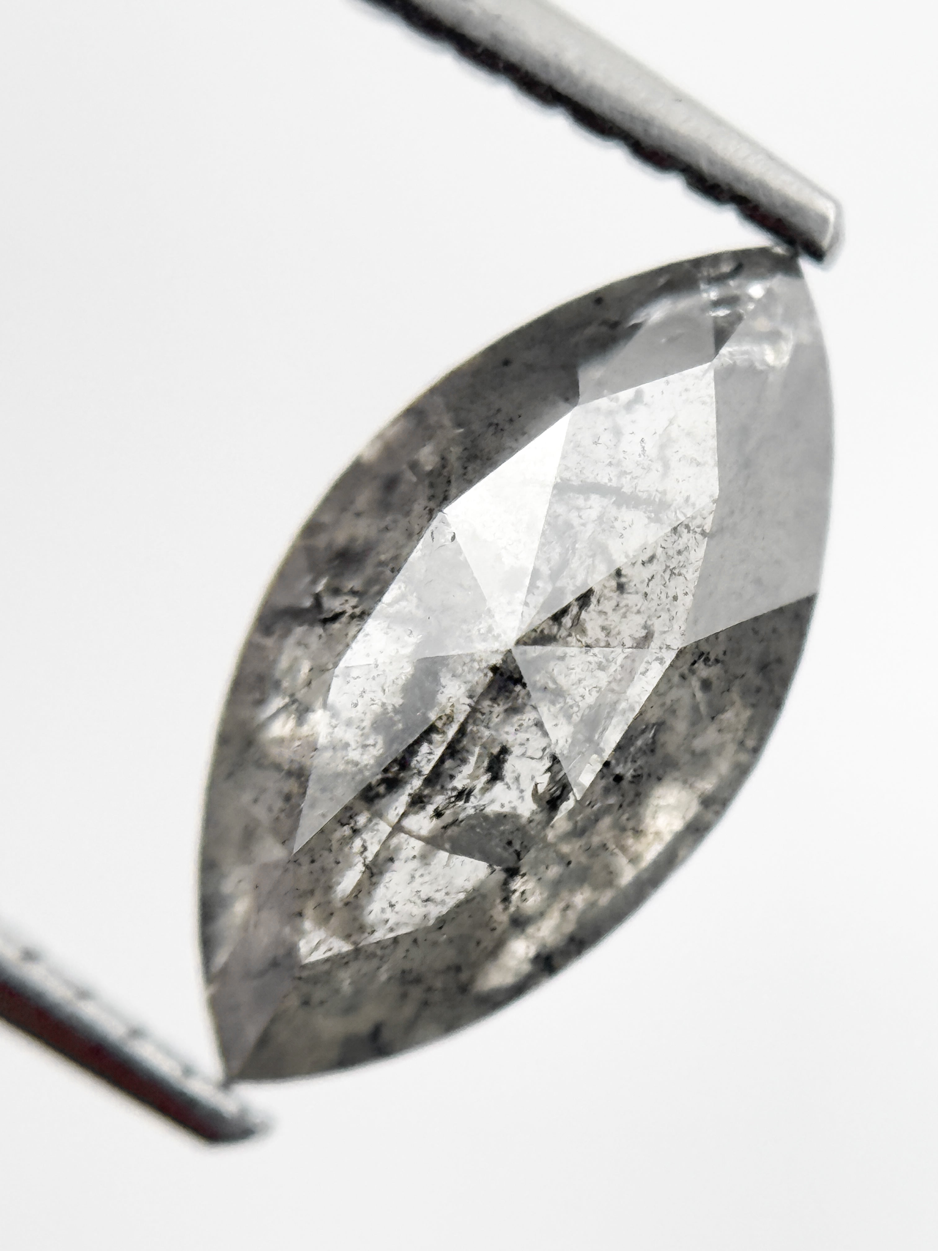 2.22 Ct Marquise Rose Cut Grey Natural Galaxy Diamond