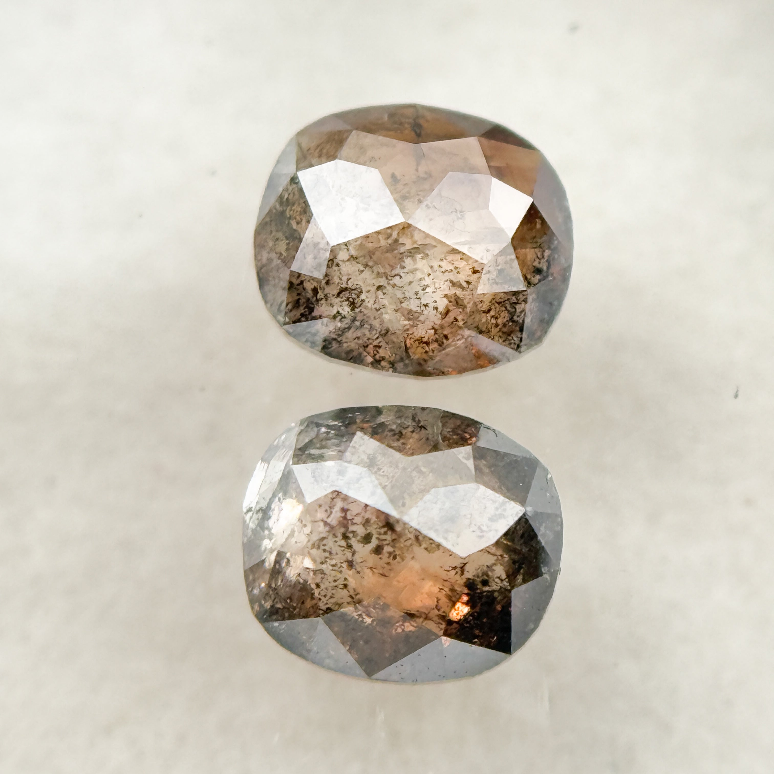 1.92 Ct Oval Rose Cut Red Natural Salt and Pepper Diamond