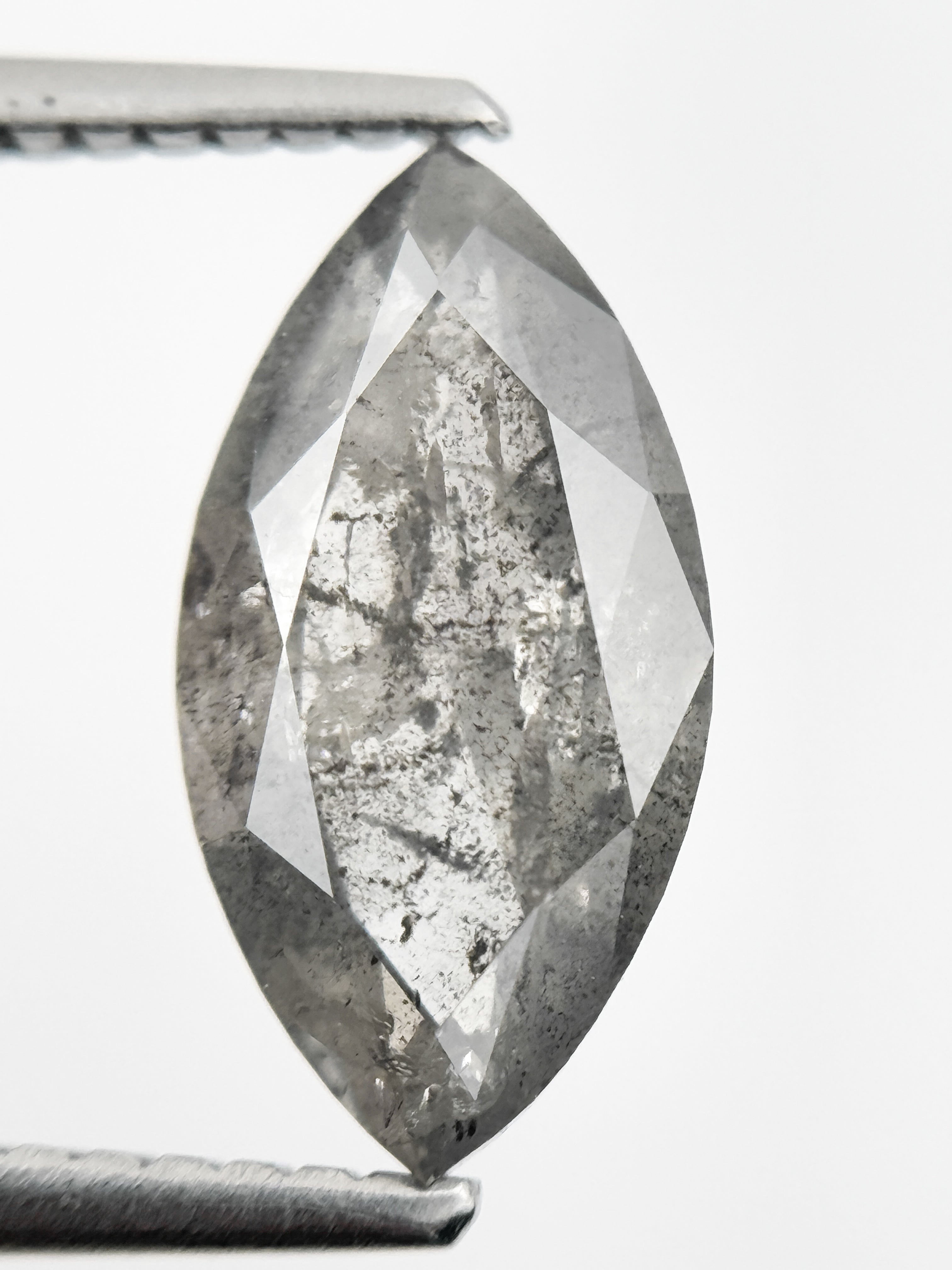2.22 Ct Marquise Rose Cut Grey Natural Galaxy Diamond