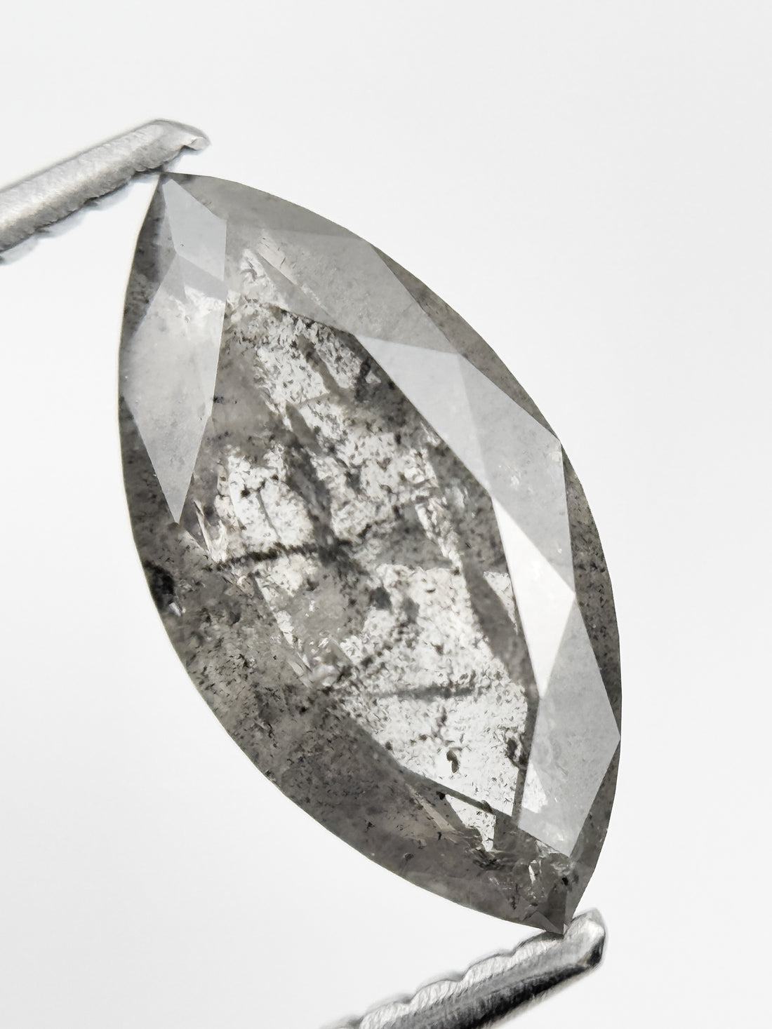 2.22 Ct Marquise Rose Cut Grey Natural Galaxy Diamond