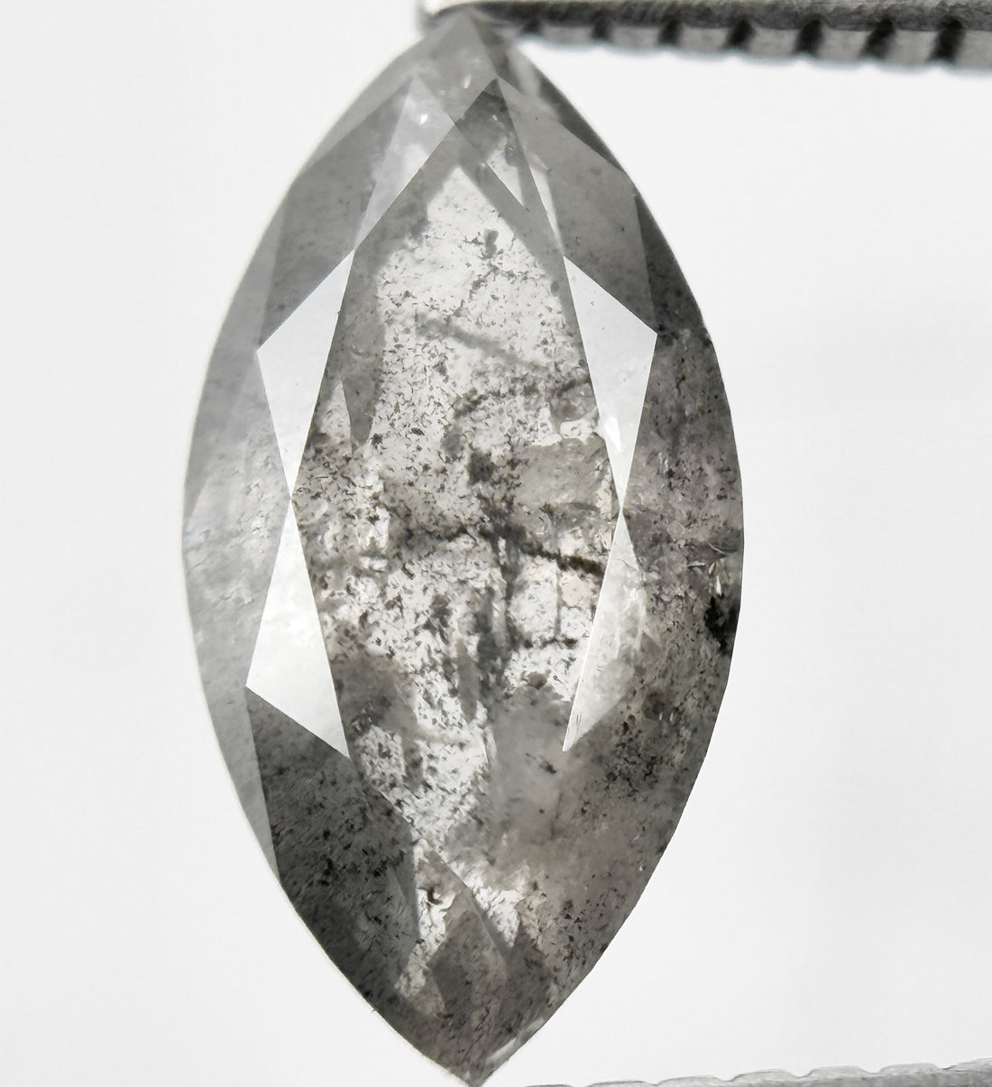 2.22 Ct Marquise Rose Cut Grey Natural Galaxy Diamond