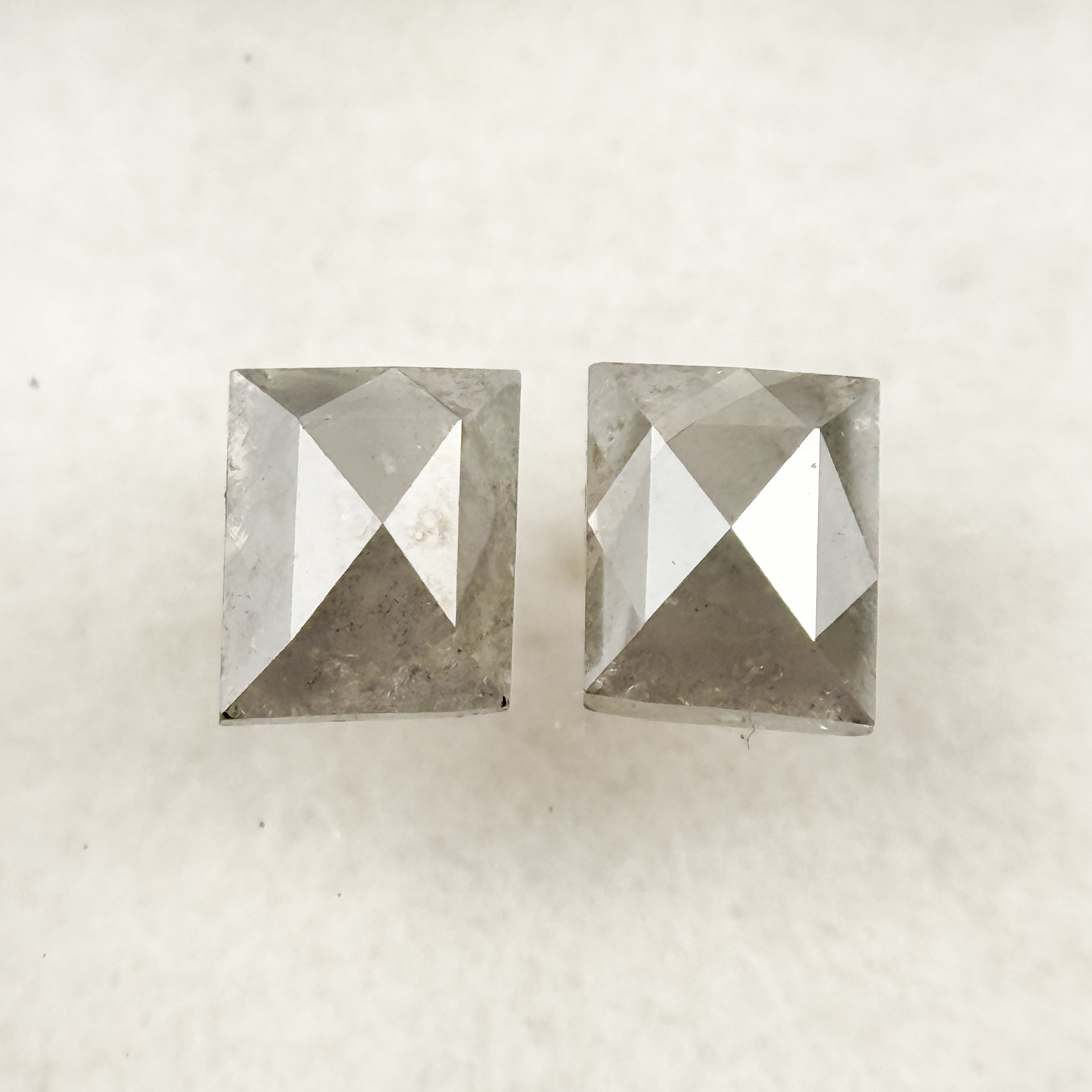 0.86 Ct Baguette Rose Cut Grey Natural Salt and Pepper Diamond