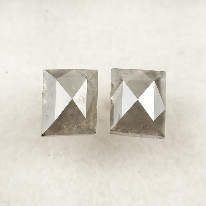 0.86 Ct Baguette Rose Cut Grey Natural Salt and Pepper Diamond