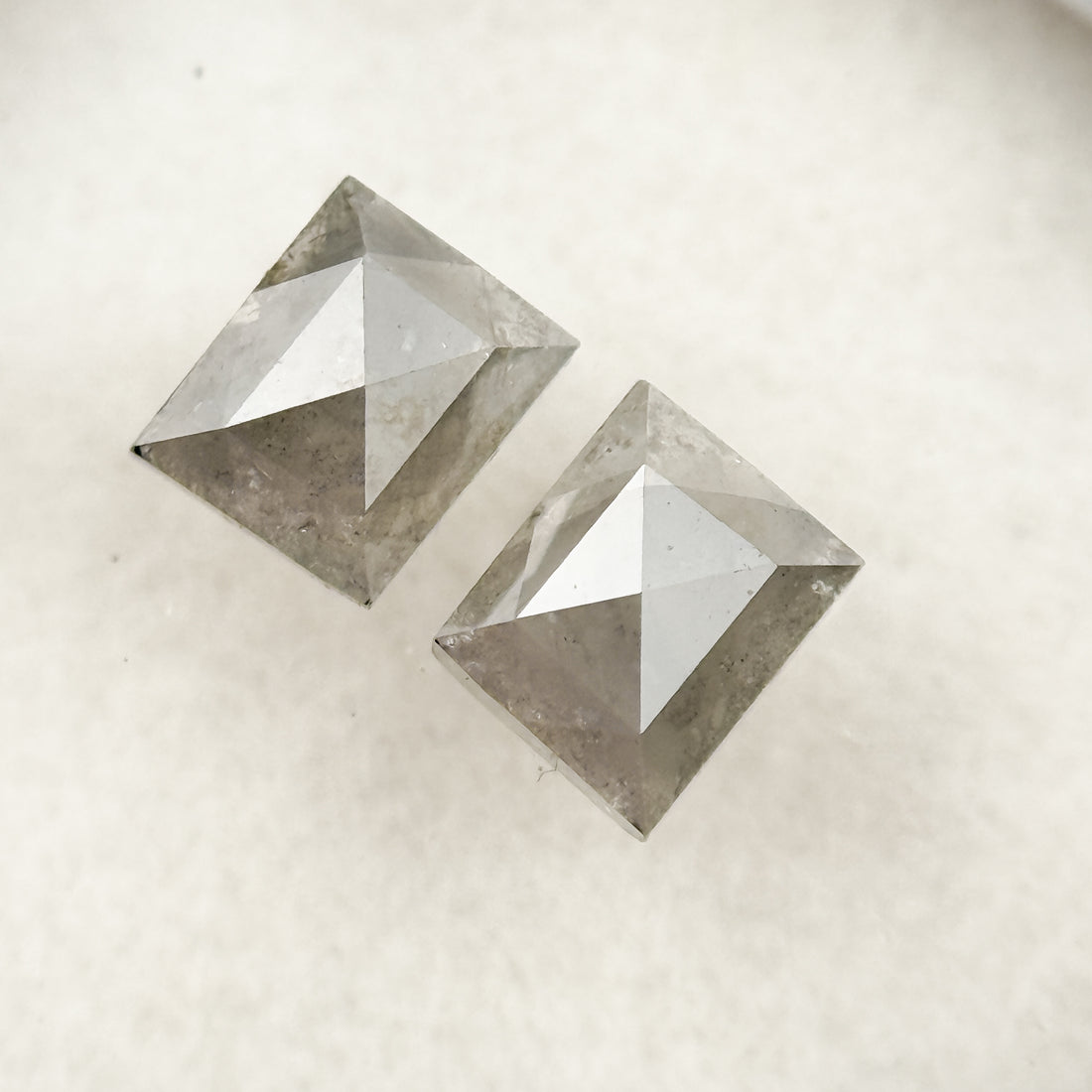 0.86 Ct Baguette Rose Cut Grey Natural Salt and Pepper Diamond