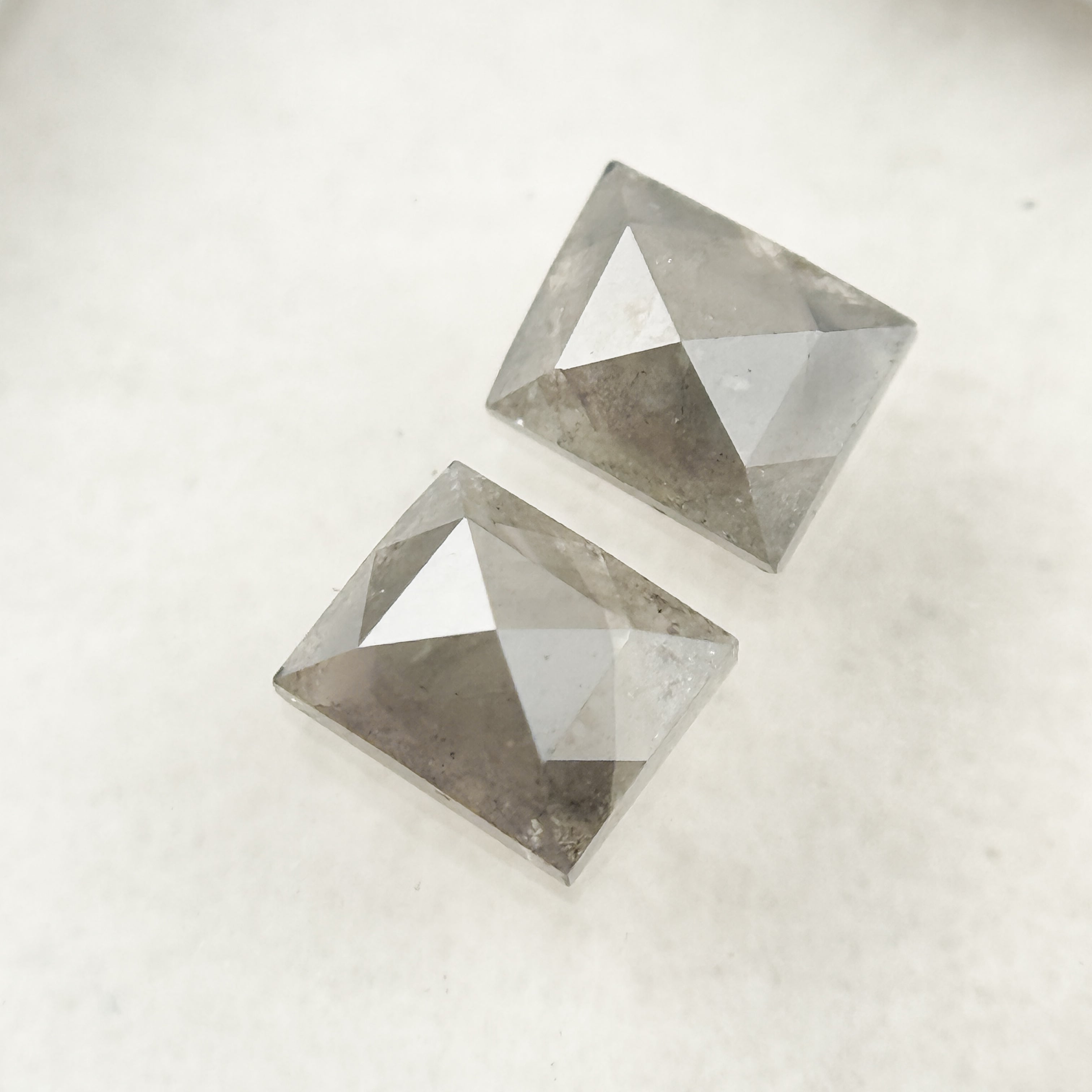 0.86 Ct Baguette Rose Cut Grey Natural Salt and Pepper Diamond