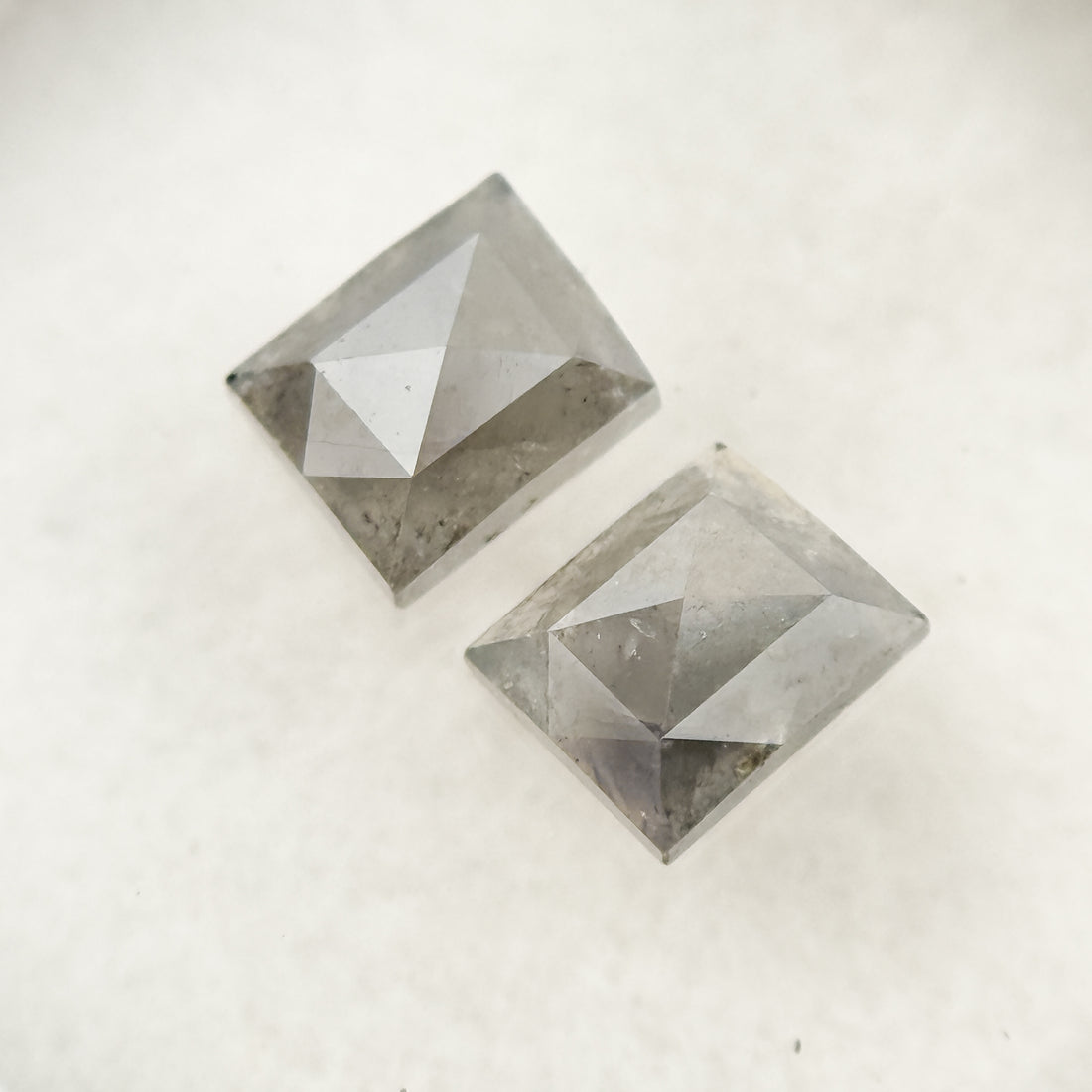 0.86 Ct Baguette Rose Cut Grey Natural Salt and Pepper Diamond