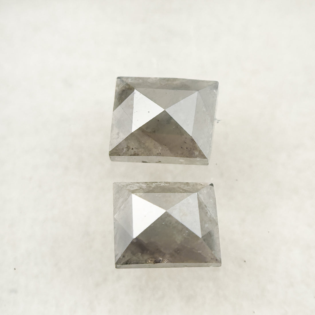 0.86 Ct Baguette Rose Cut Grey Natural Salt and Pepper Diamond