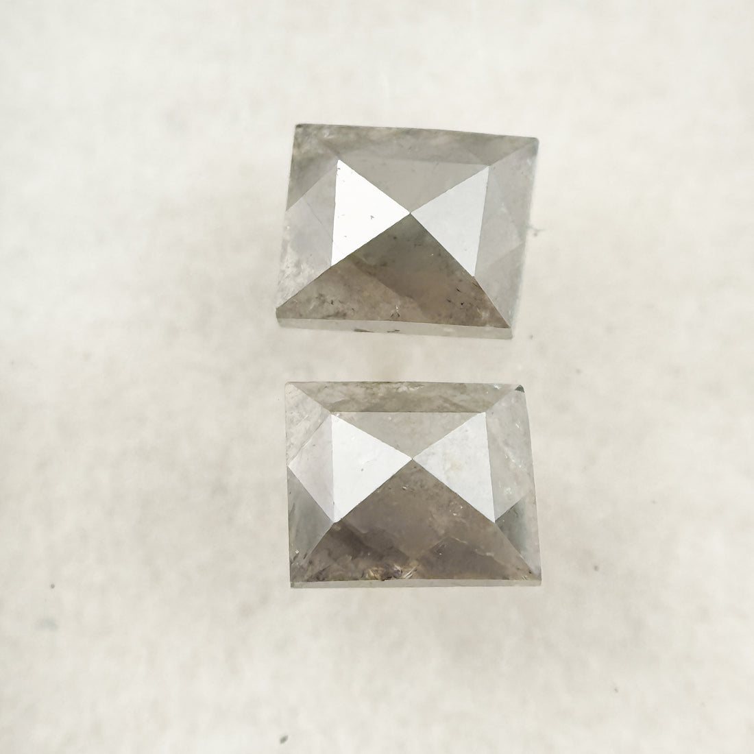 0.86 Ct Baguette Rose Cut Grey Natural Salt and Pepper Diamond