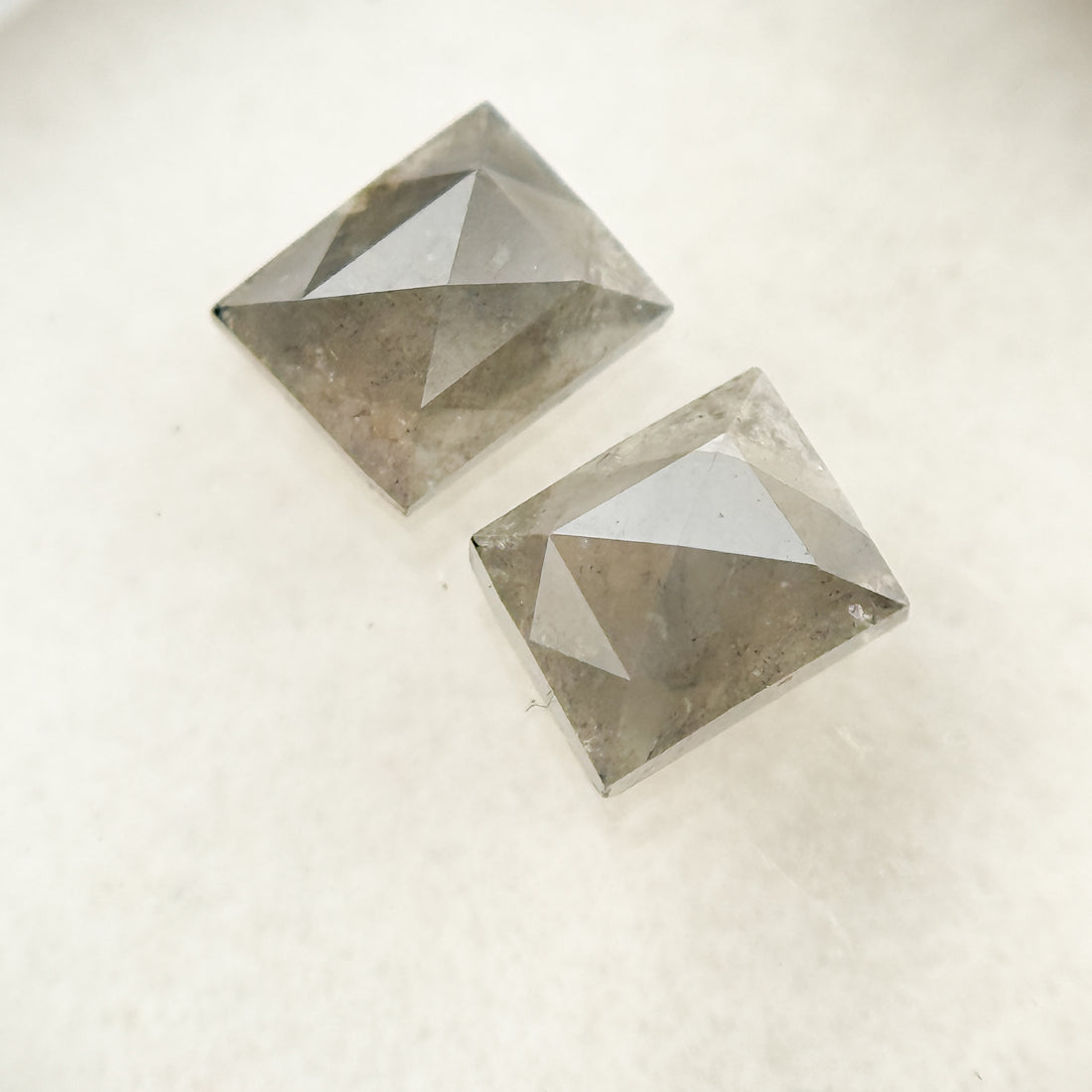 0.86 Ct Baguette Rose Cut Grey Natural Salt and Pepper Diamond