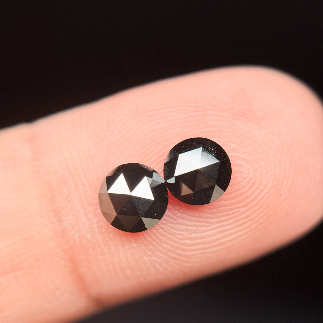 1.10 Ct Round Rose Cut Black Natural Minimal Diamond