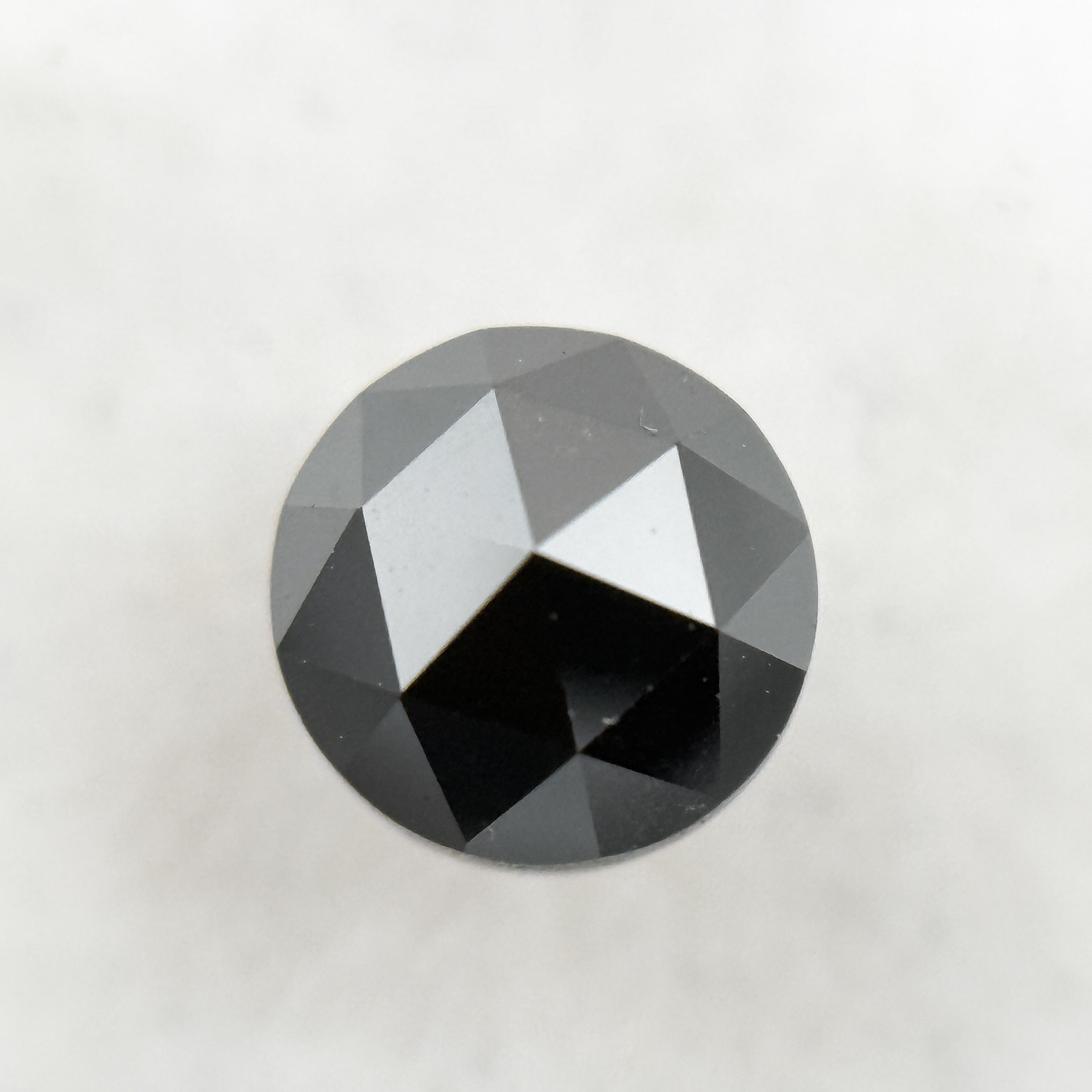0.52 Ct Round Rose Cut Black Natural Salt and Pepper Diamond