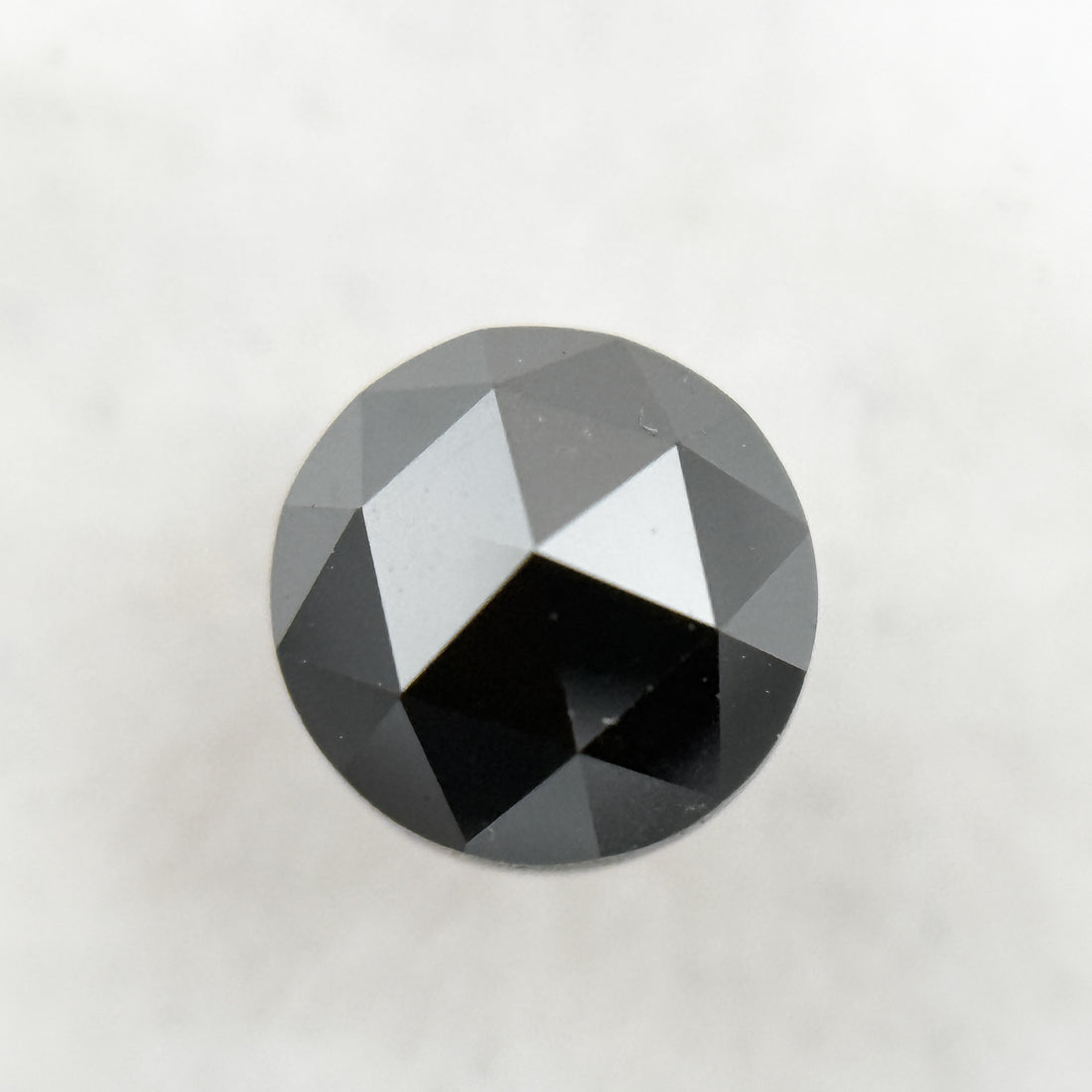 0.52 Ct Round Rose Cut Black Natural Salt and Pepper Diamond