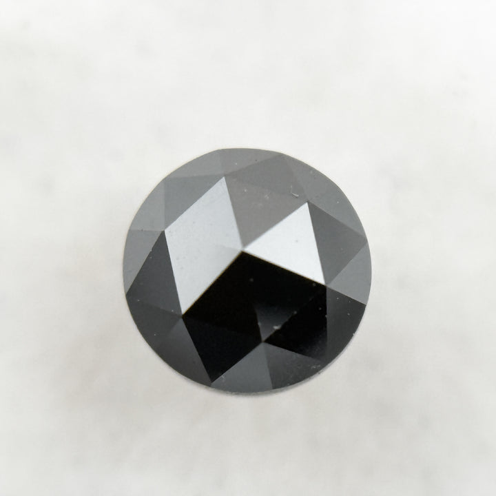 0.52 Ct Round Rose Cut Black Natural Salt and Pepper Diamond