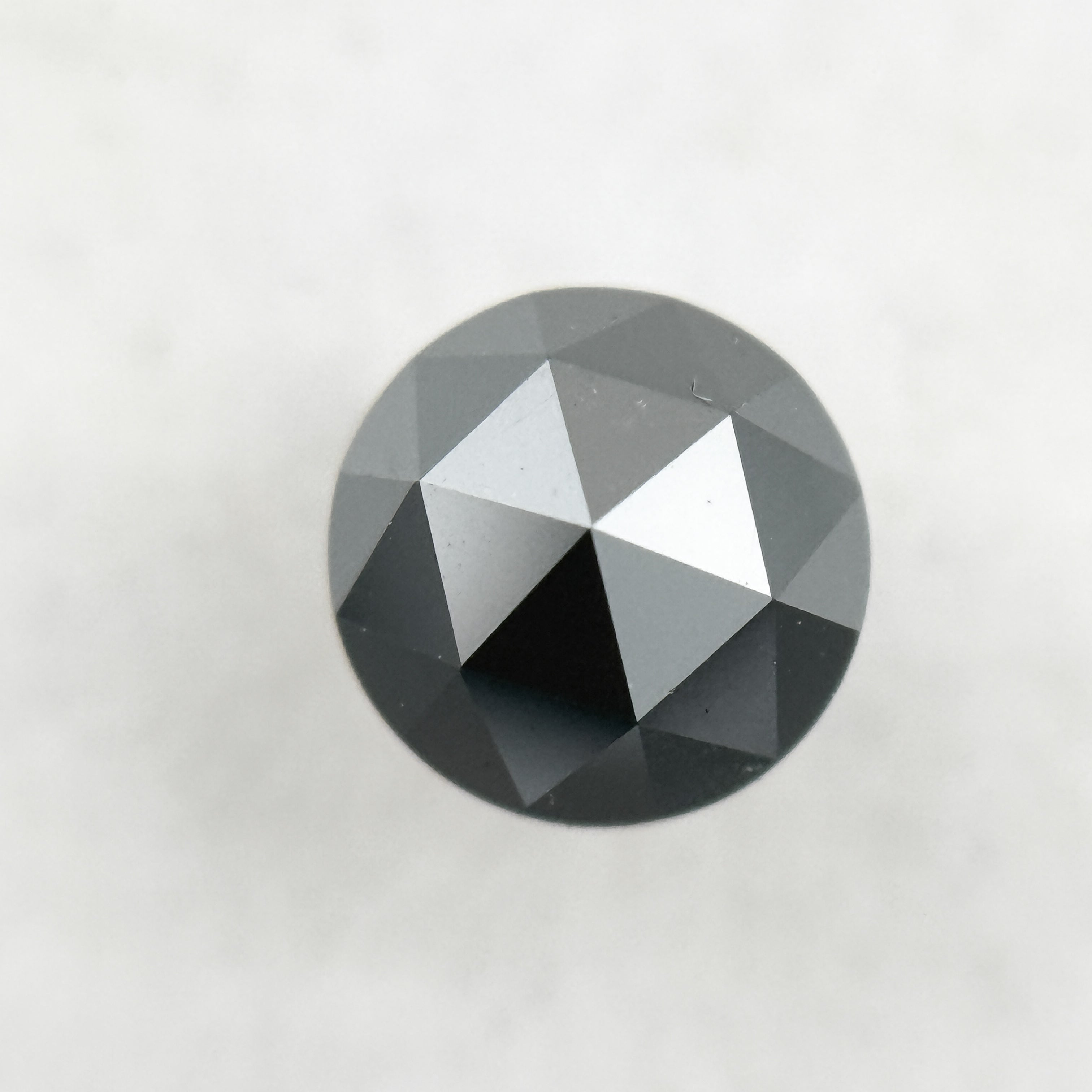 0.52 Ct Round Rose Cut Black Natural Salt and Pepper Diamond