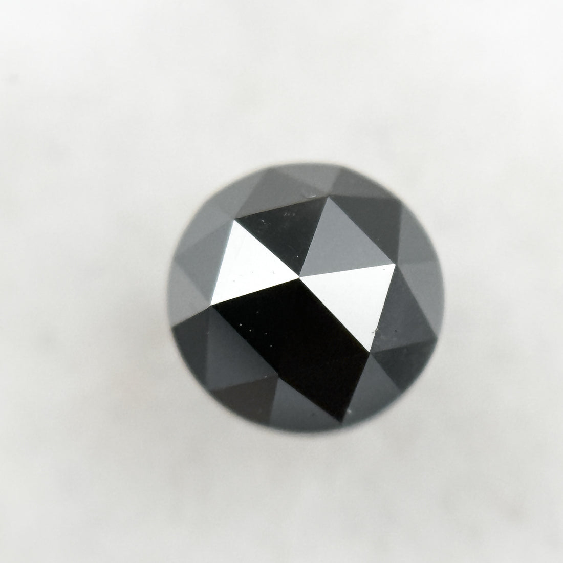 0.52 Ct Round Rose Cut Black Natural Salt and Pepper Diamond