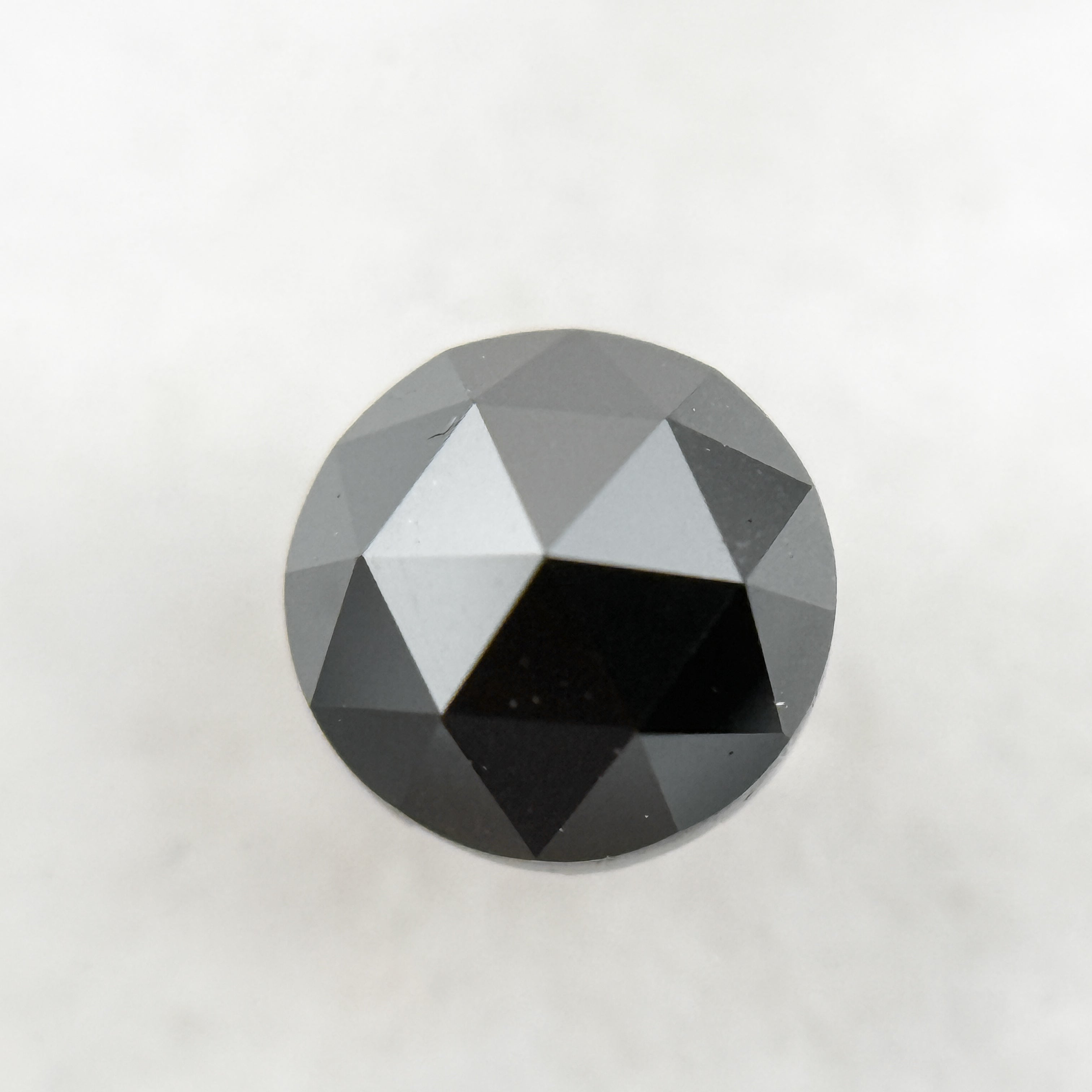0.52 Ct Round Rose Cut Black Natural Salt and Pepper Diamond