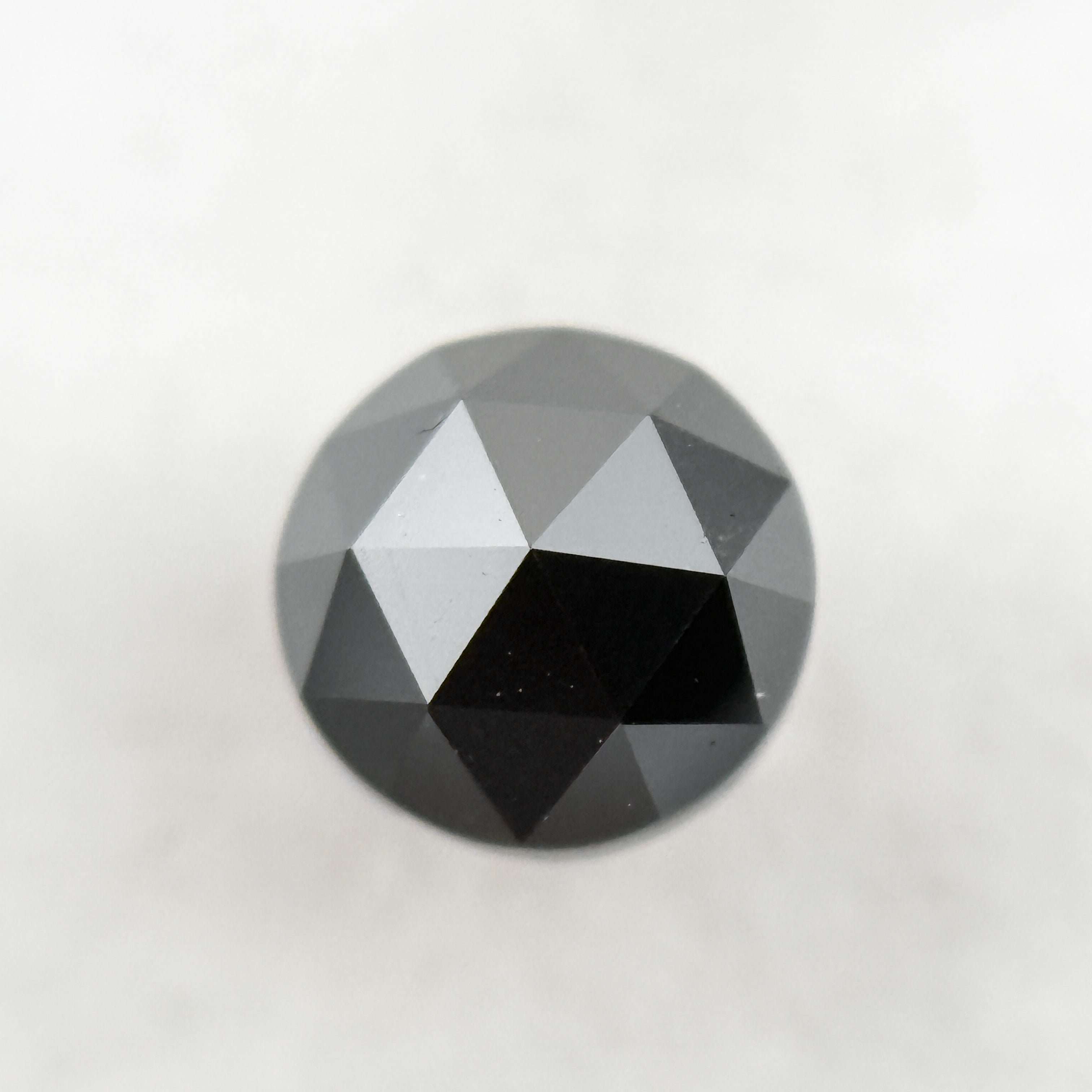 0.52 Ct Round Rose Cut Black Natural Salt and Pepper Diamond