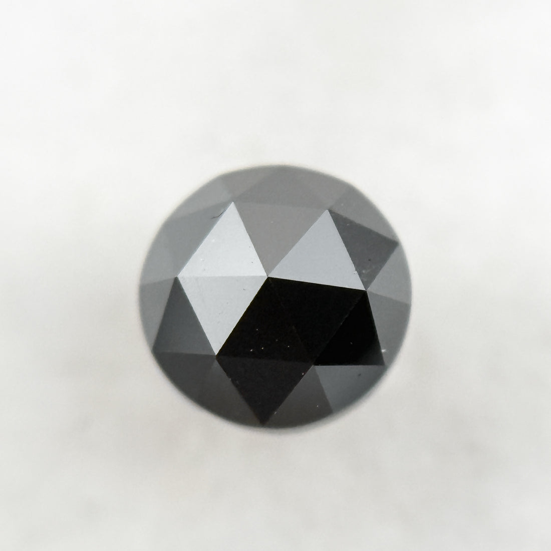0.52 Ct Round Rose Cut Black Natural Salt and Pepper Diamond