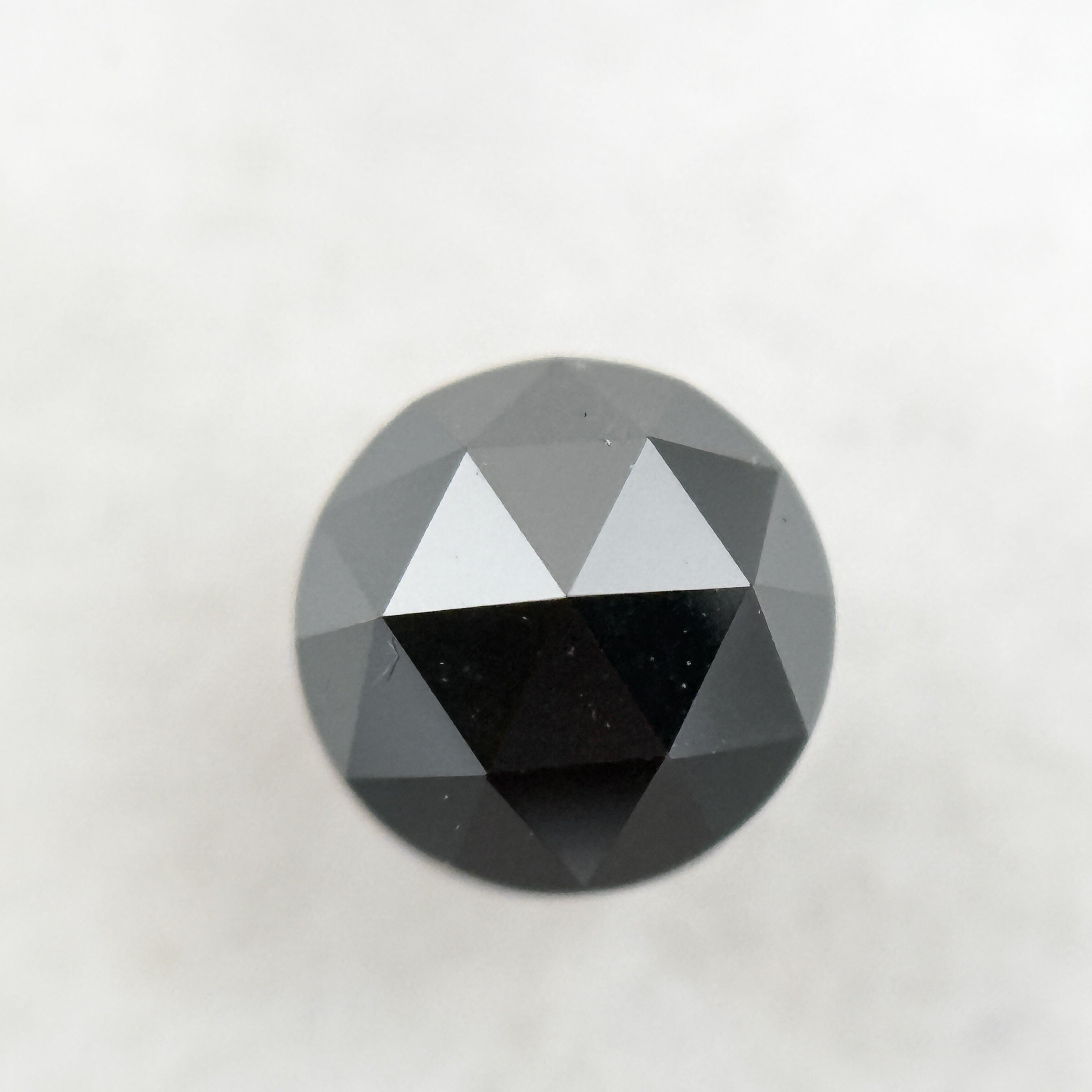 0.52 Ct Round Rose Cut Black Natural Salt and Pepper Diamond