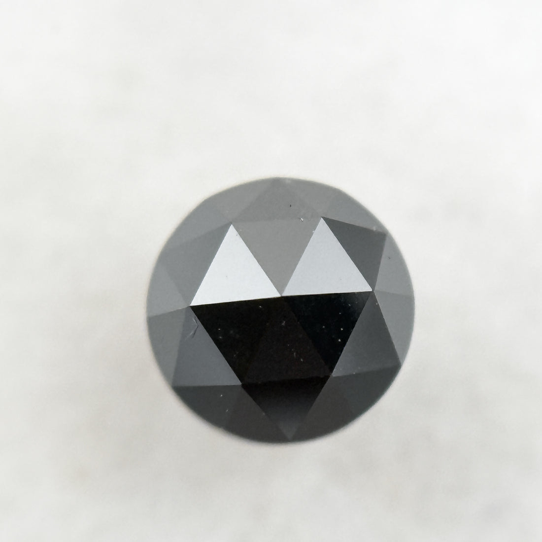 0.52 Ct Round Rose Cut Black Natural Salt and Pepper Diamond