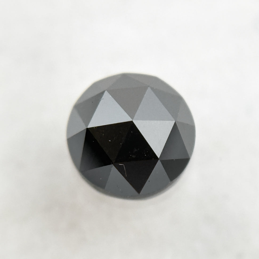 0.52 Ct Round Rose Cut Black Natural Salt and Pepper Diamond