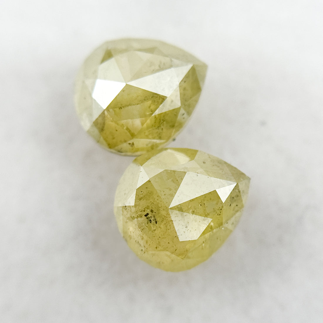 3.06 Ct Pear Rose Cut Yellow Natural Galaxy Diamond Pair