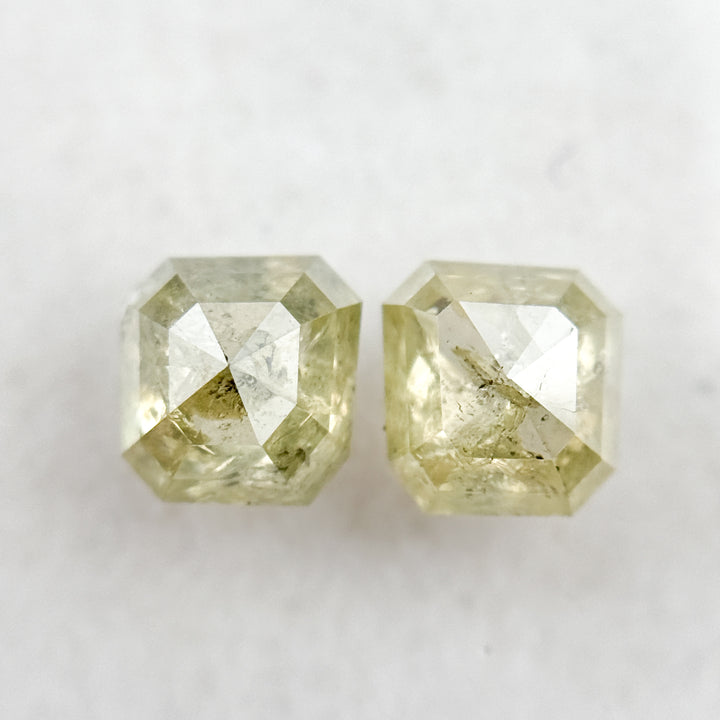 1.75 Ct Emerald Rose Cut Yellow Natural Fancy Diamond Pair