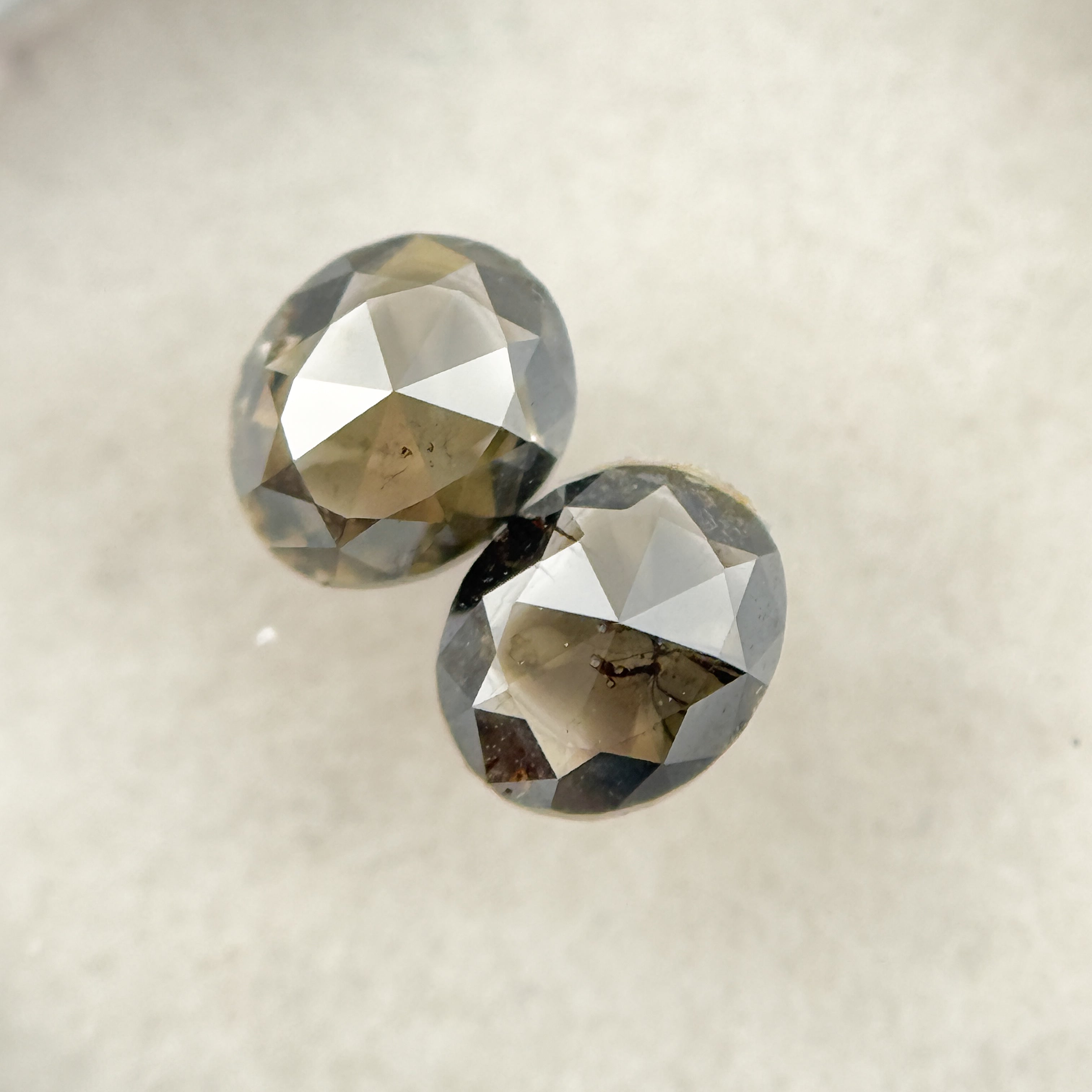 0.62 Ct Oval Rose Cut Grey Natural Salt and Pepper Diamond