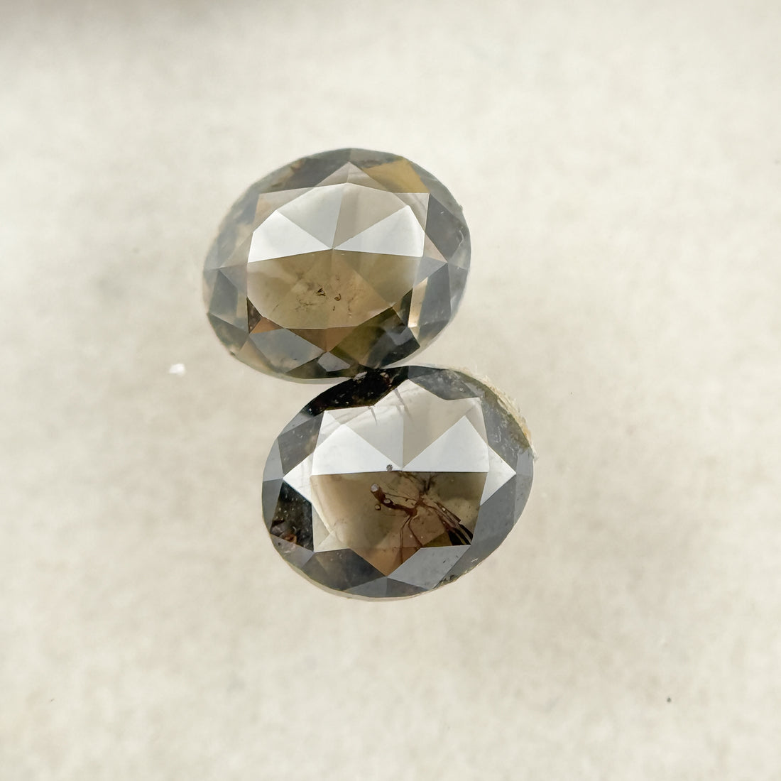 0.62 Ct Oval Rose Cut Grey Natural Salt and Pepper Diamond